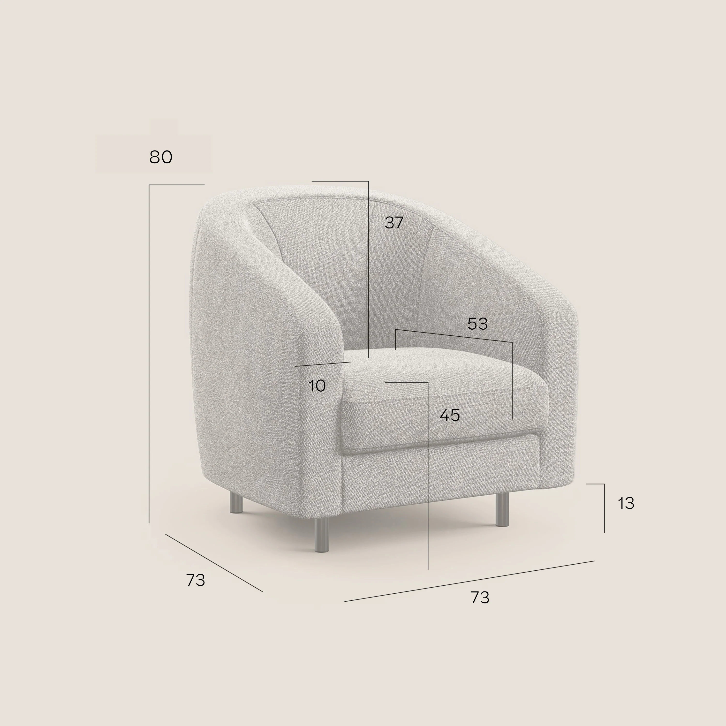 Pandora Fauteuil en tissu doux imperméable T02 bleu canard - Image 9