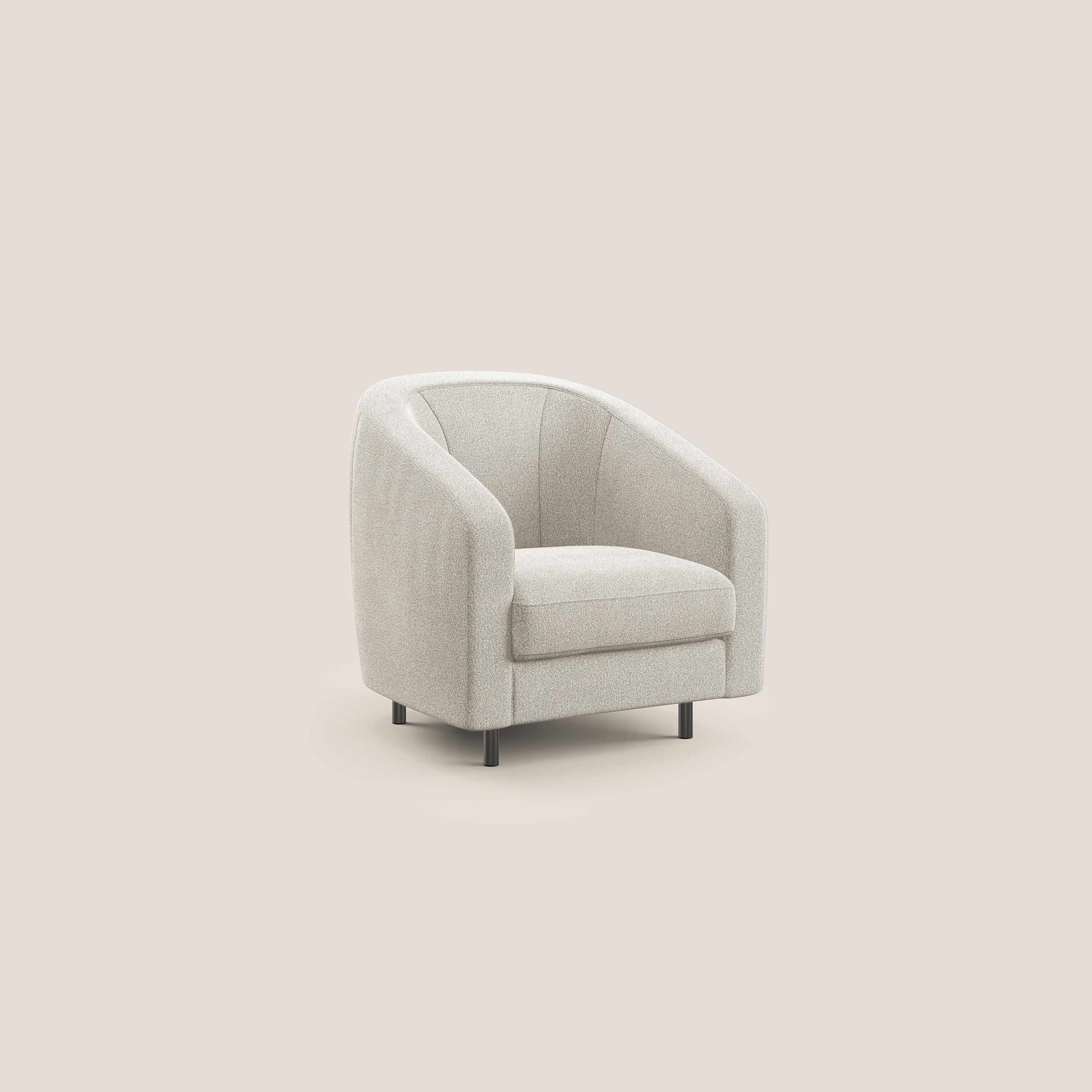 Pandora Fauteuil en tissu bouclé doux et imperméable T07 blanc