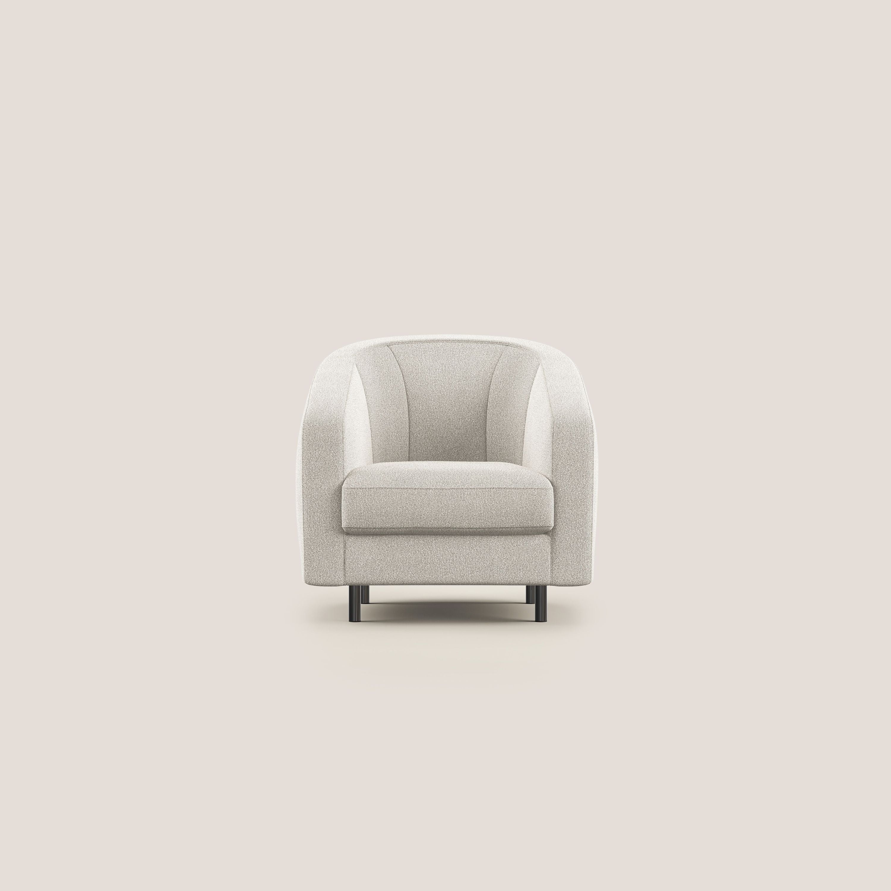 Pandora Fauteuil en tissu bouclé doux et imperméable T07 blanc - Image 2