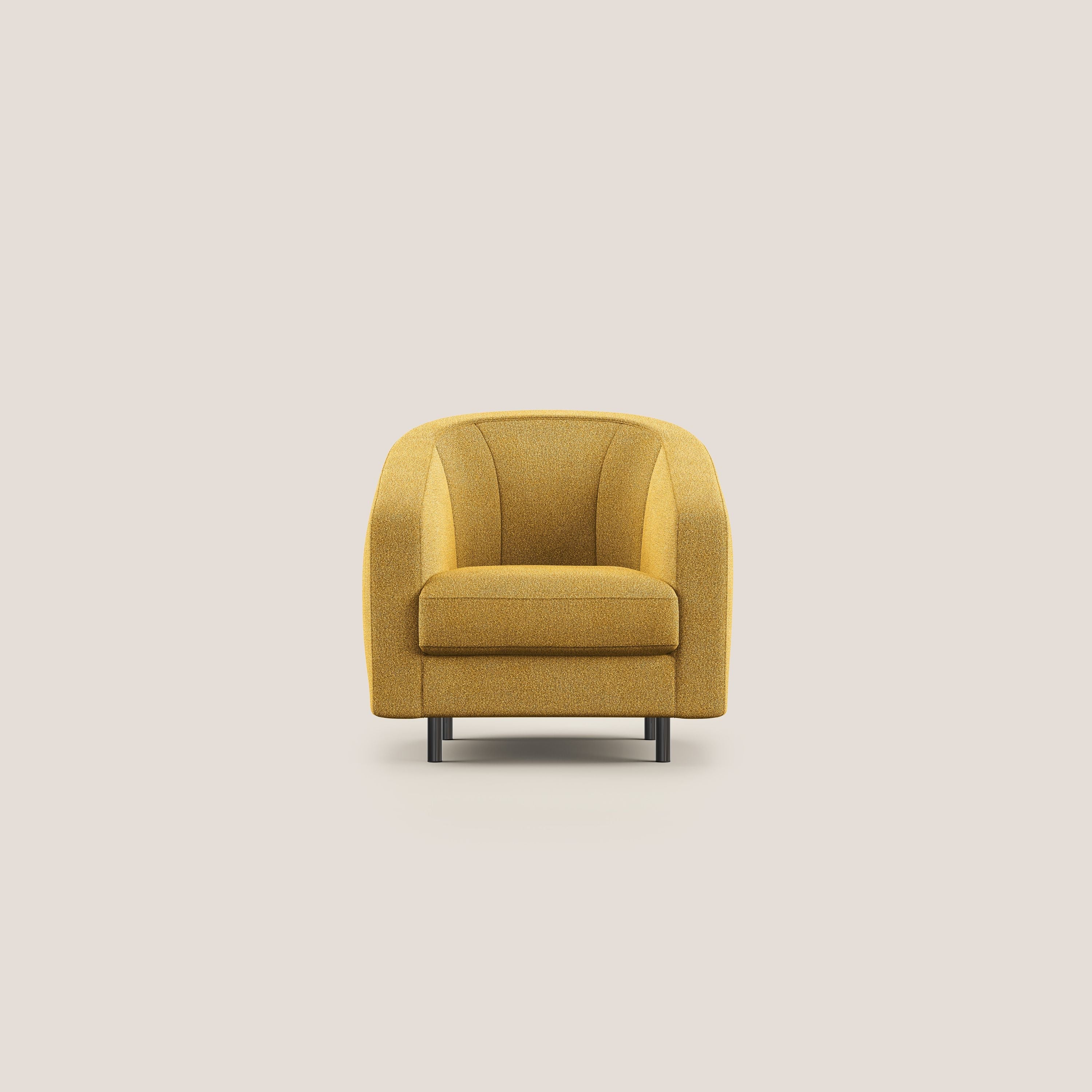 Pandora Fauteuil en tissu bouclé doux et imperméable T07 jaune