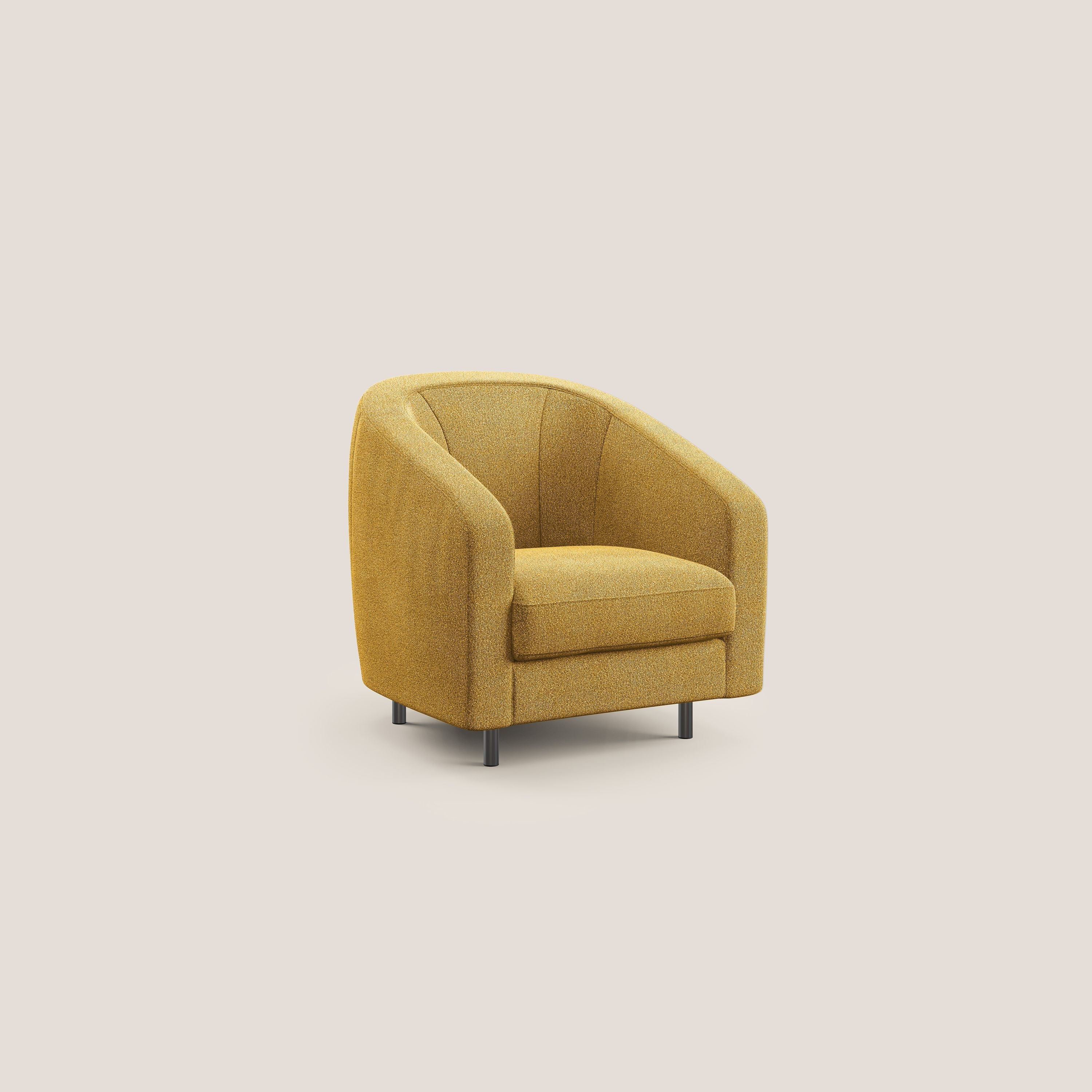 Pandora Fauteuil en tissu bouclé doux et imperméable T07 jaune - Image 2