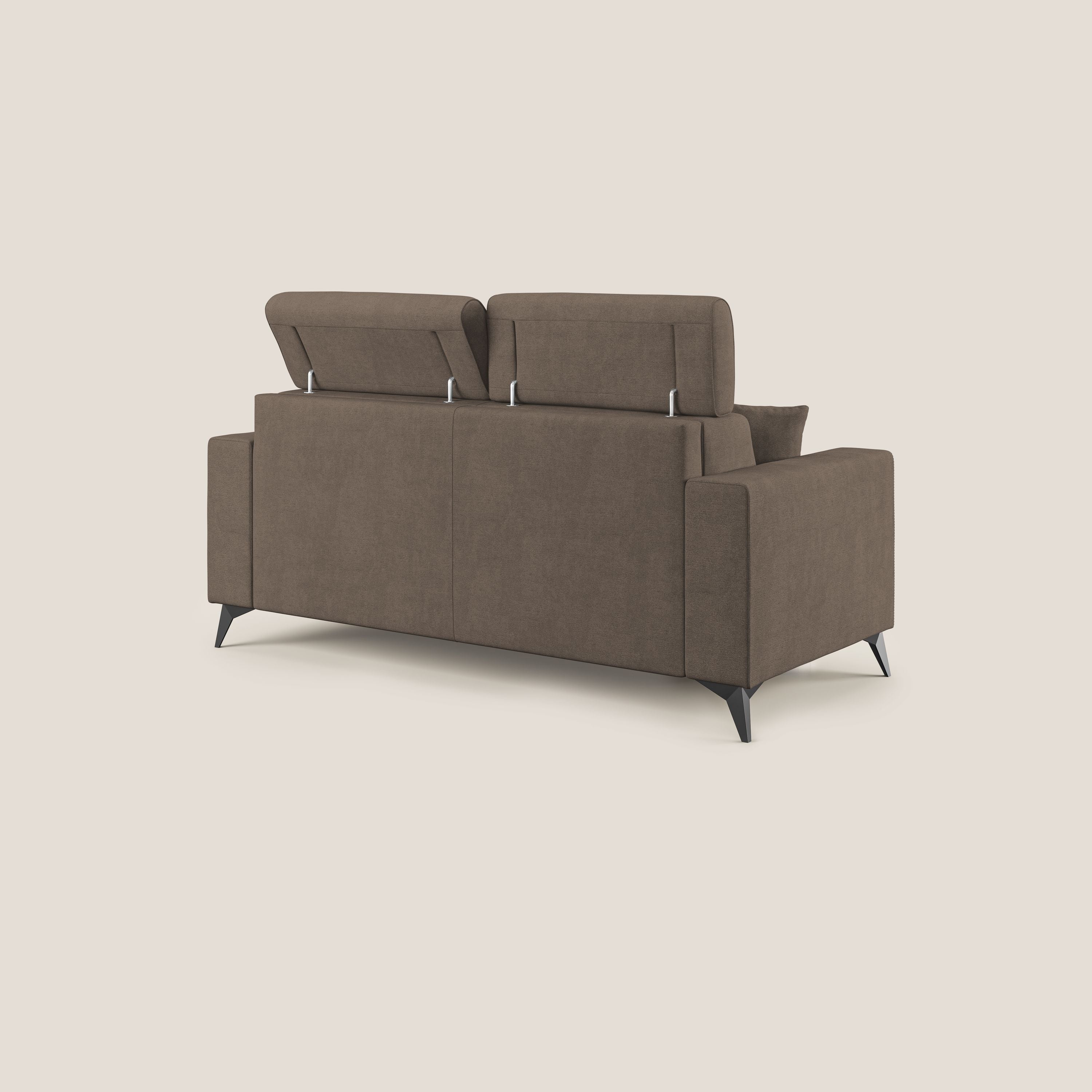 Pegaso canapé convertible avec têtières inclinables en tissu doux imperméable T02 marron - Image 4