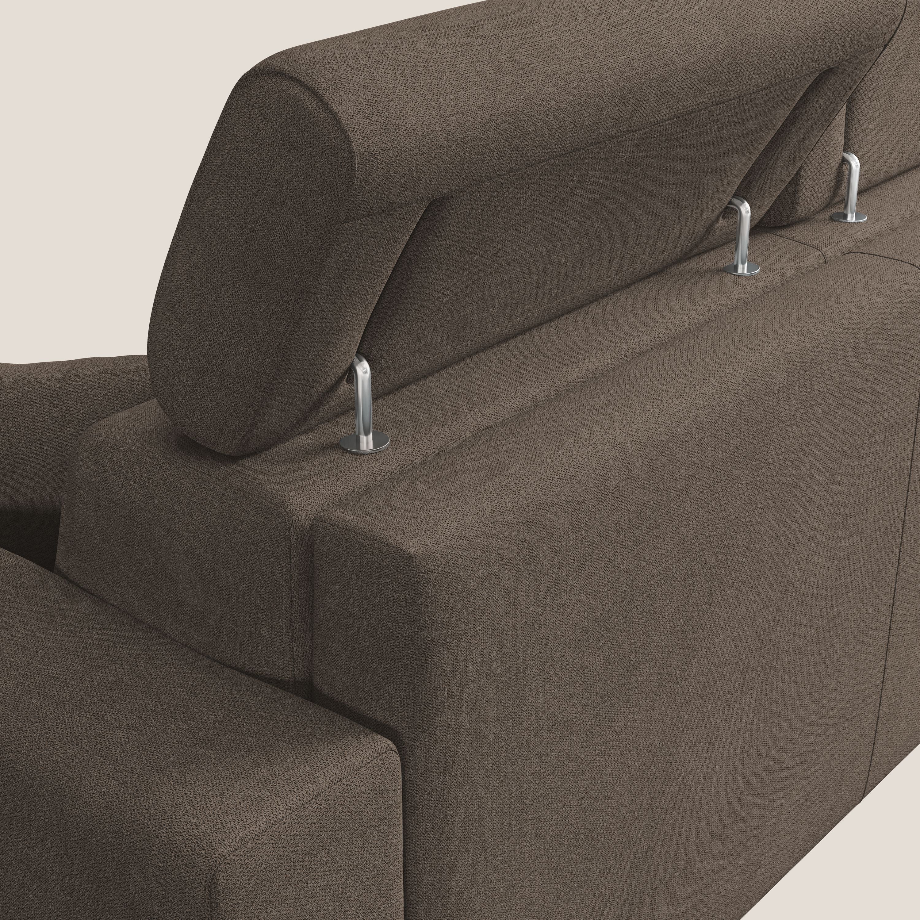 Pegaso canapé convertible avec têtières inclinables en tissu doux imperméable T02 marron - Image 6