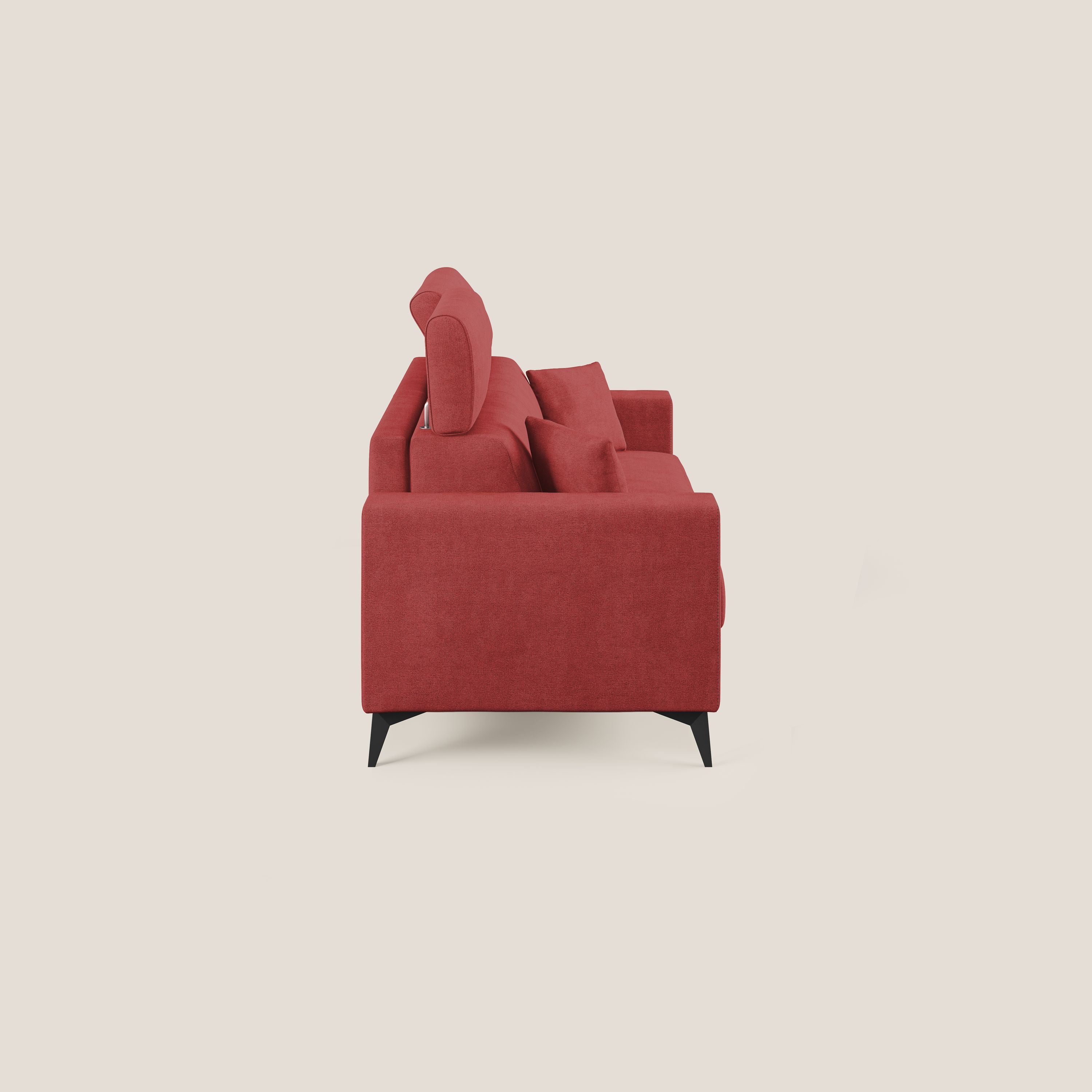 Pegaso canapé convertible avec têtières inclinables en tissu doux imperméable T02 rouge - Image 4
