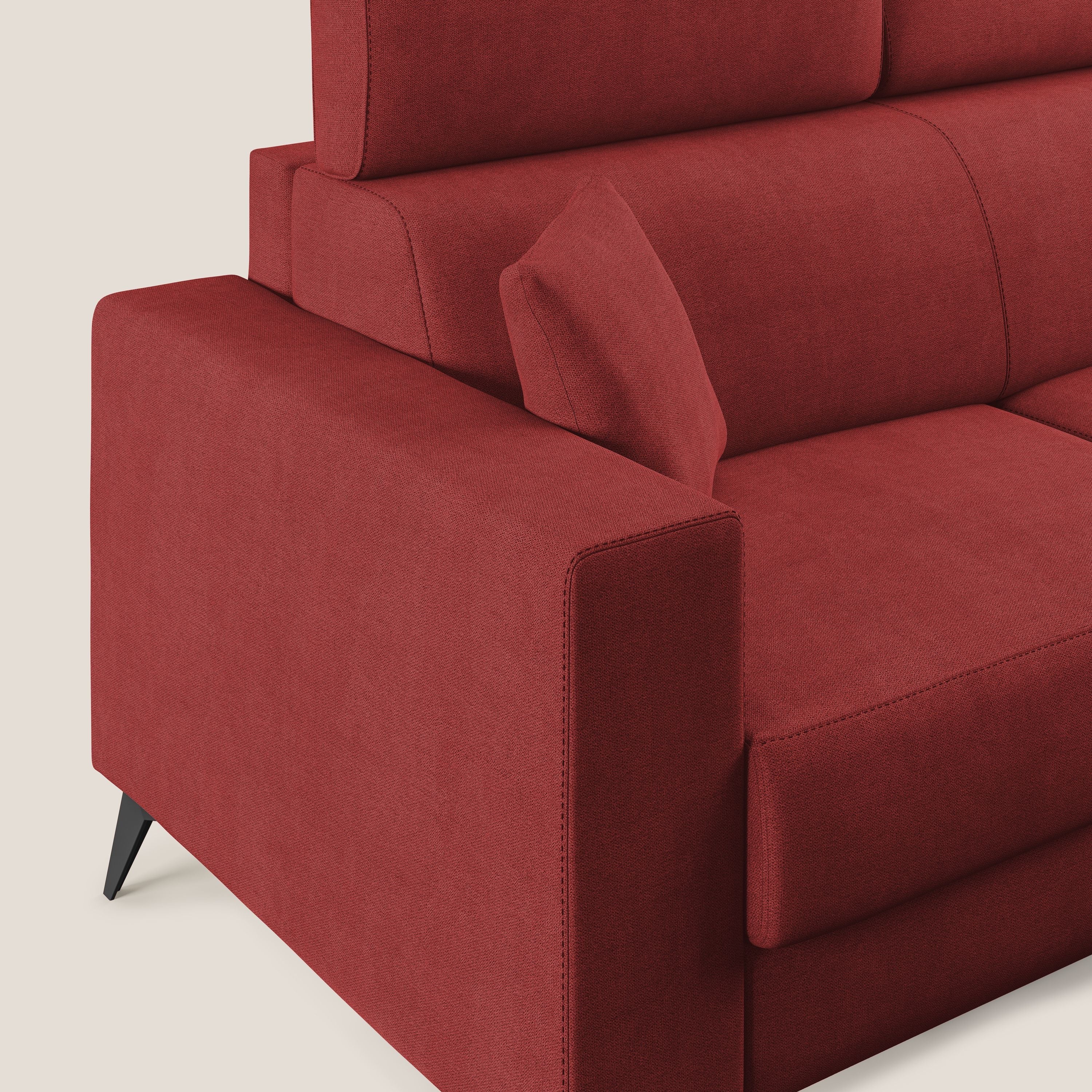 Pegaso canapé convertible avec têtières inclinables en tissu doux imperméable T02 rouge - Image 6