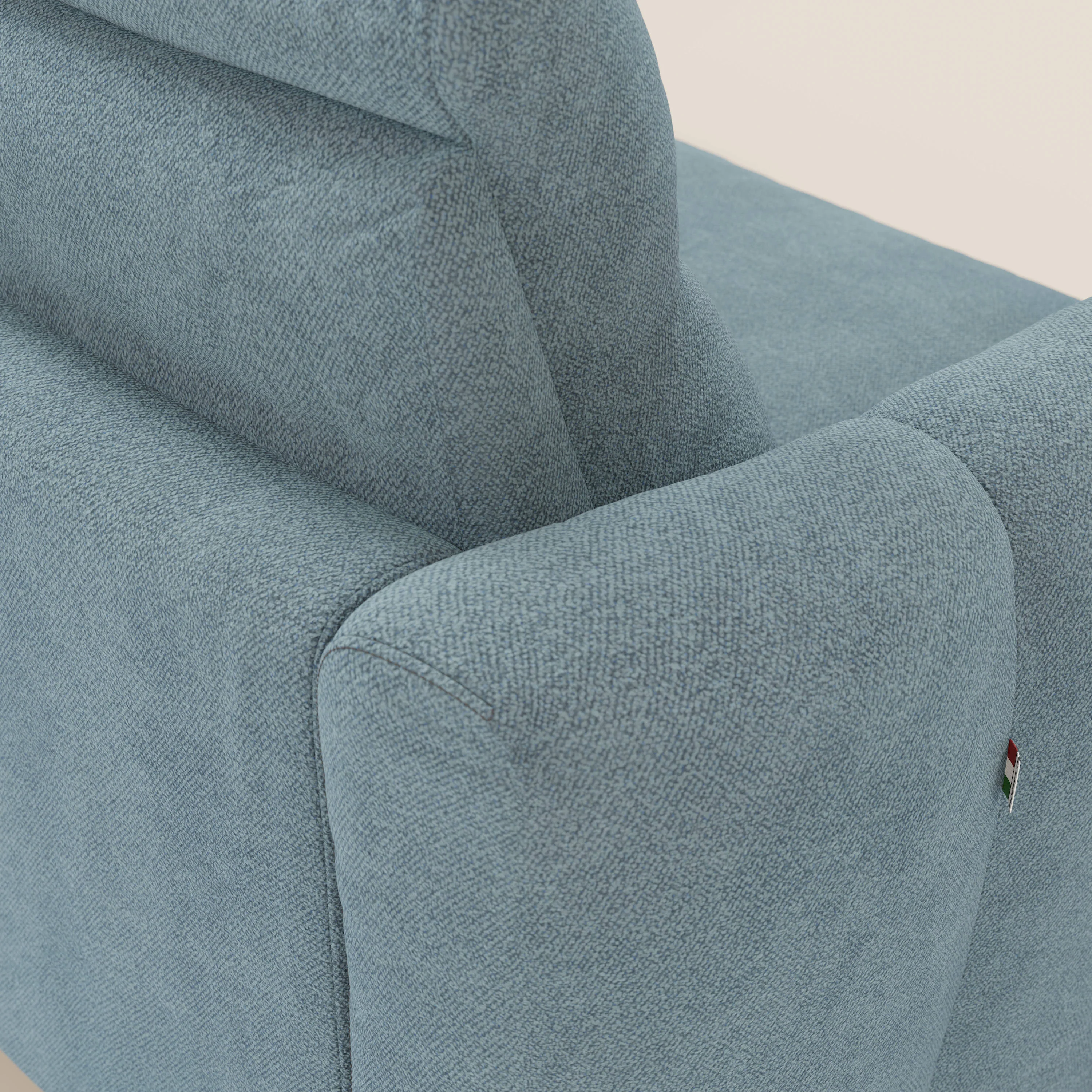 Peonia canapé d'angle convertible avec matelas H18 et chaise longue coffre en bouclette imperméable T07 bleu pastel - Image 8