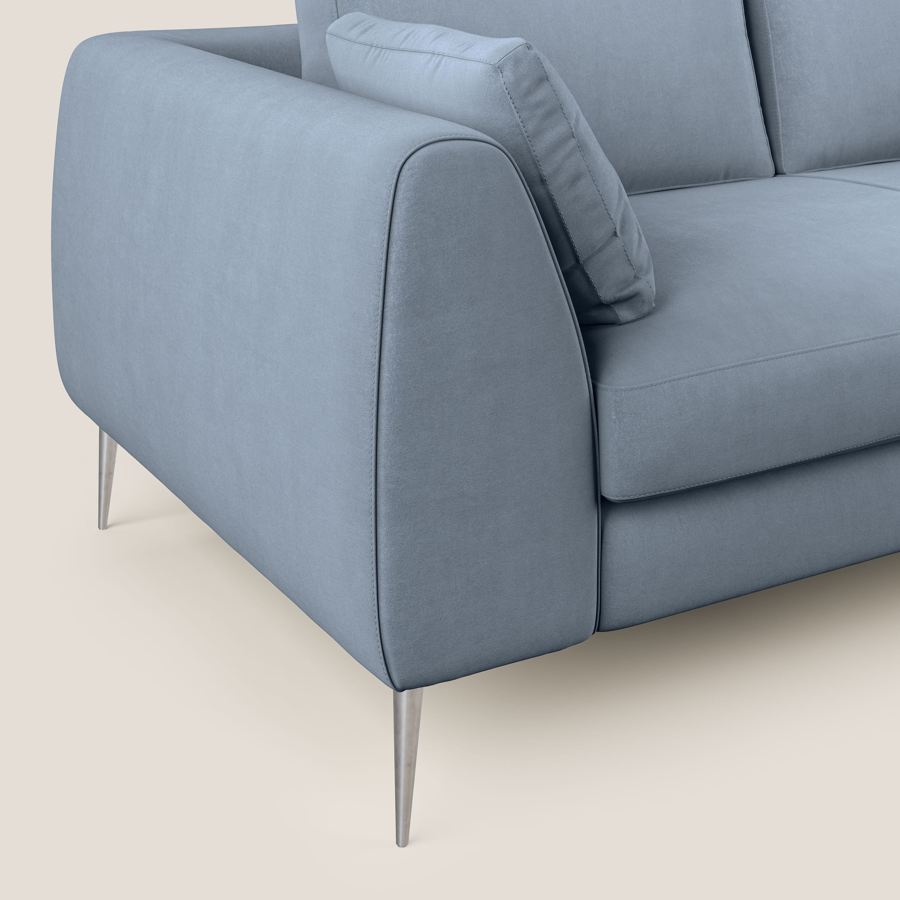 Plano canapé moderne en microfibre technique détachable T11 bleu pastel - Image 5