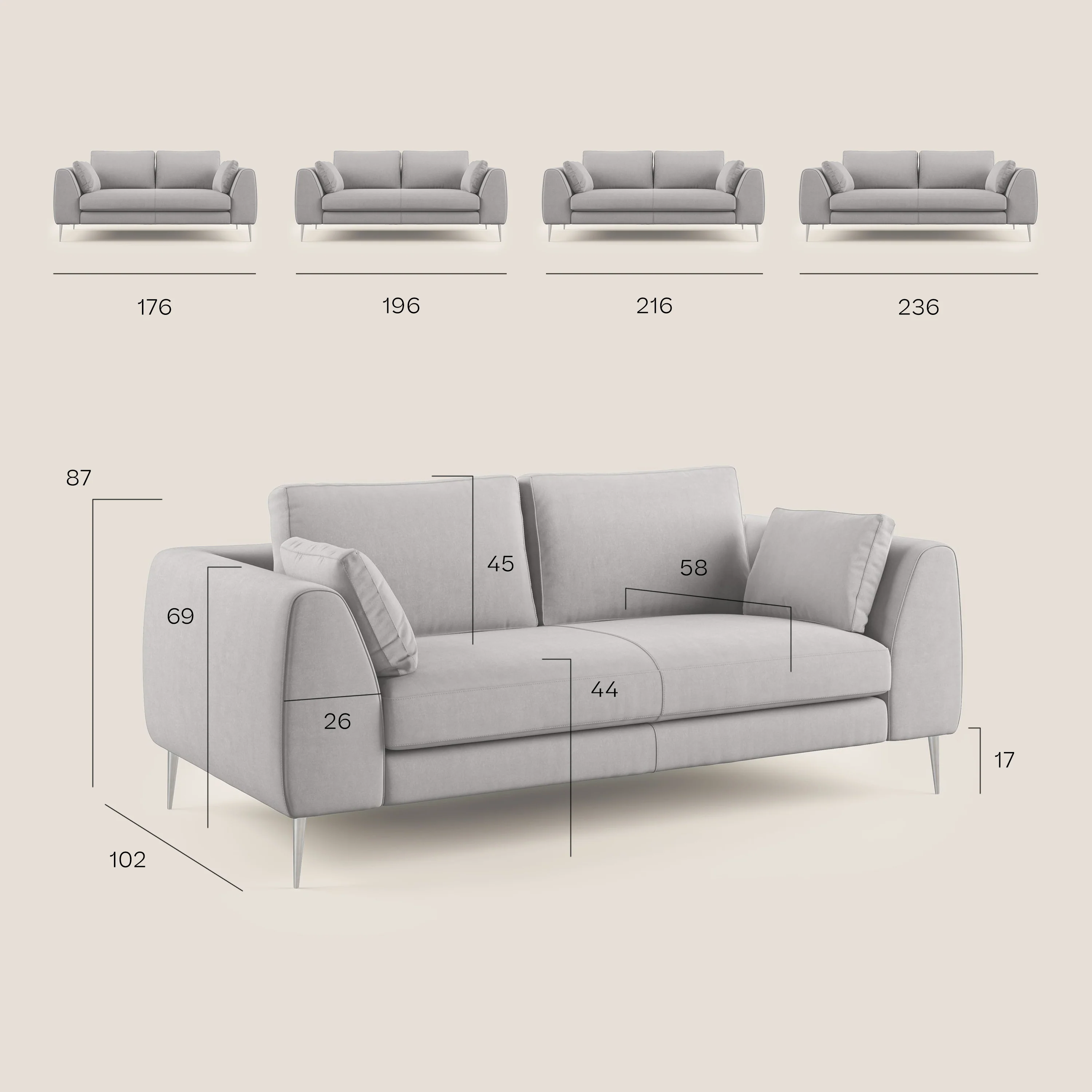 Plano canapé moderne en microfibre technique détachable T11 rouge - Image 10