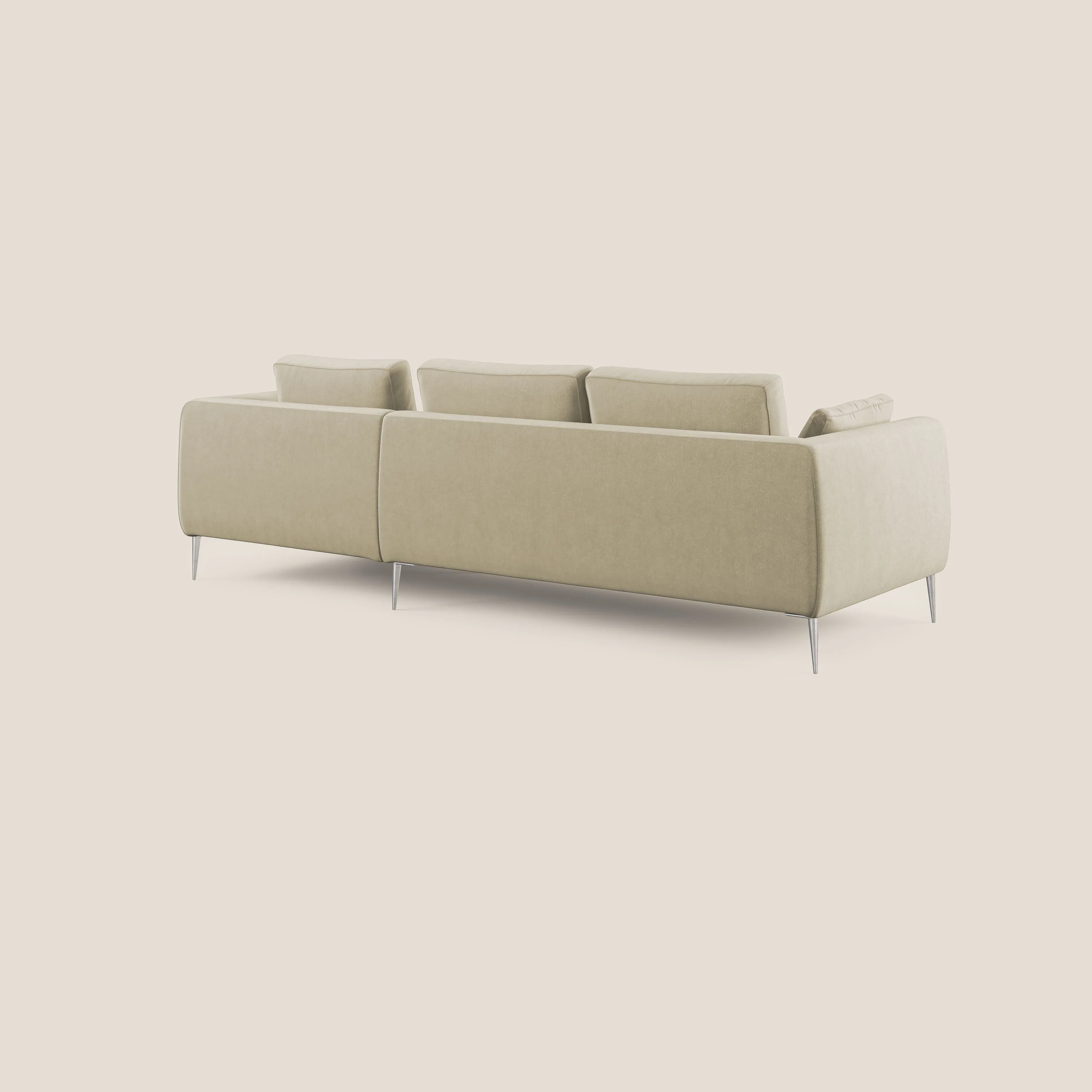 Plano canapé d'angle moderne en microfibre technique détachable T11 crÚme - Image 4