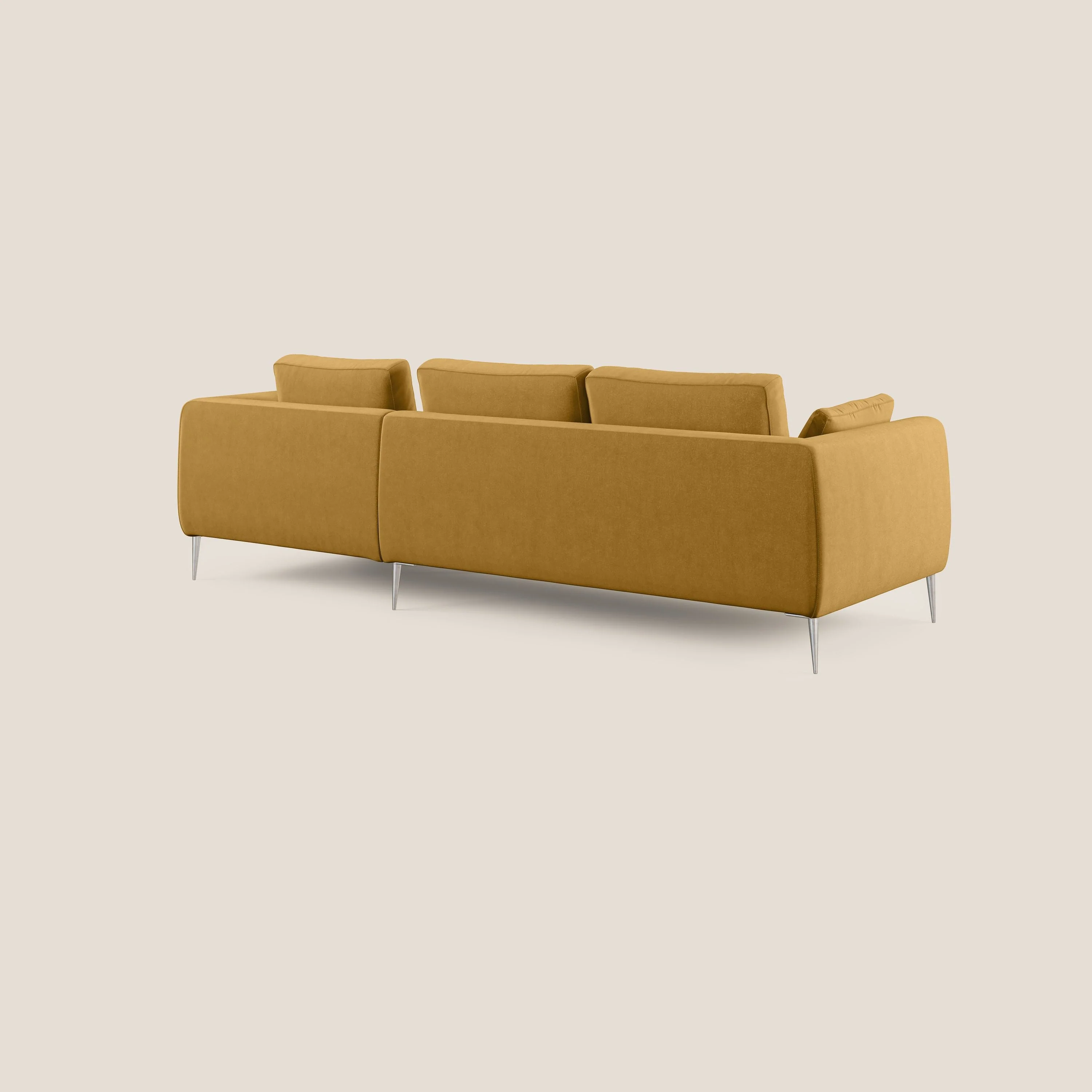Plano canapé d'angle moderne en microfibre technique détachable T11 jaune - Image 4