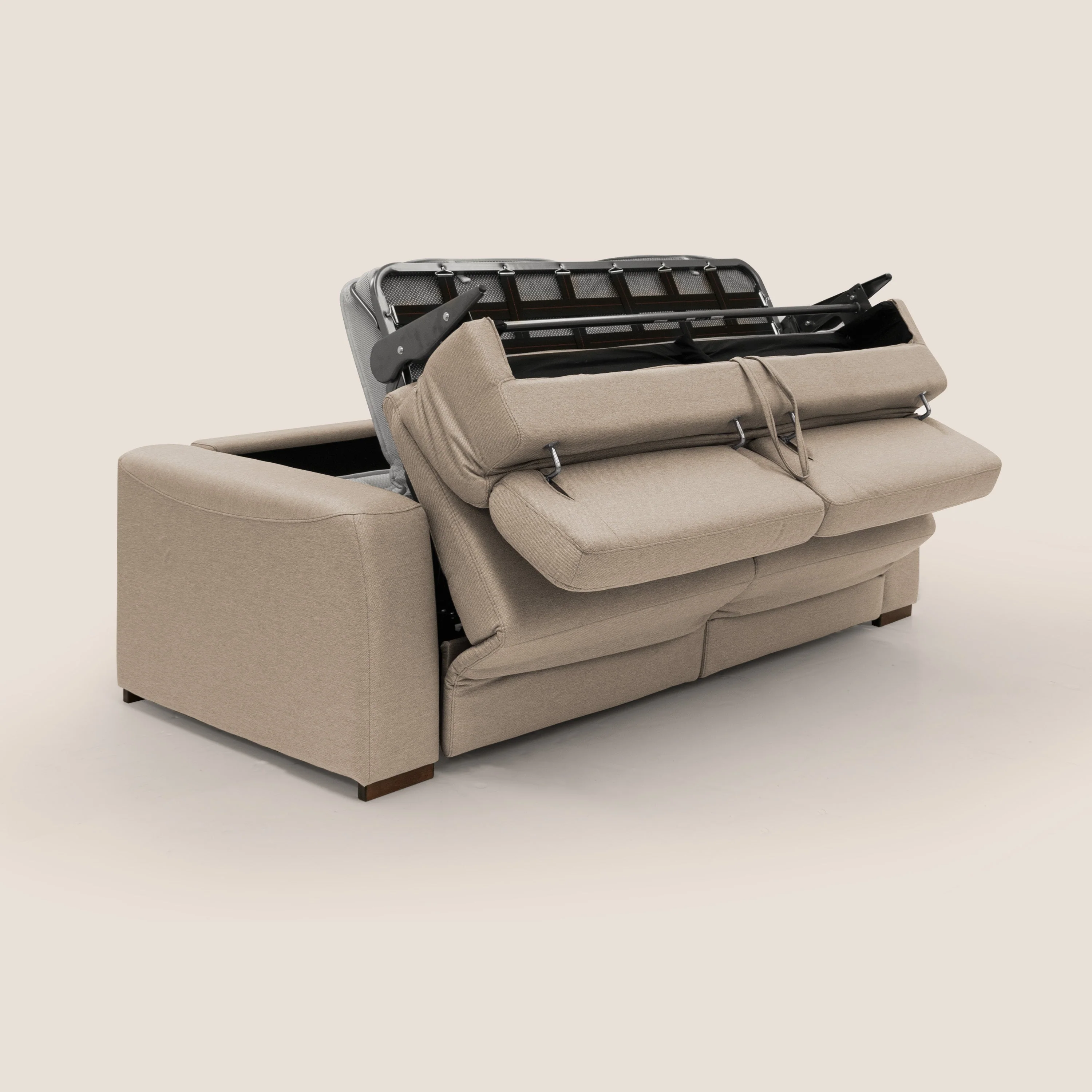 Poseidon canapé lit convertible + RELAX électrique en tissu imperméable détachable T05 beige - Image 3