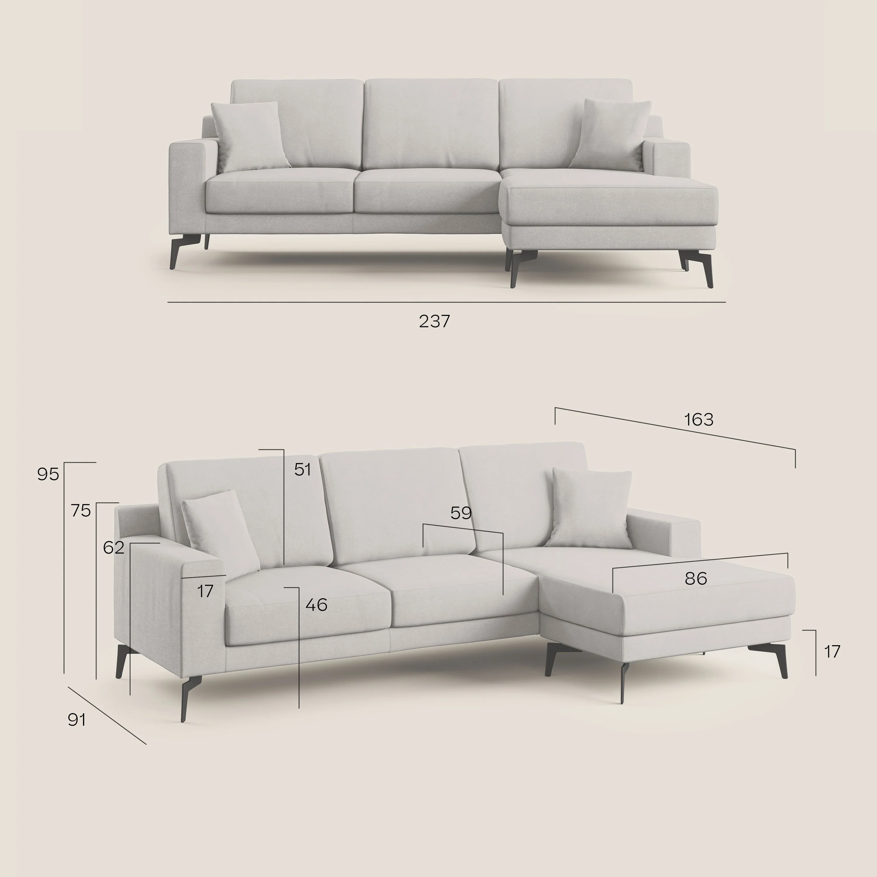 Prestige canapé d'angle moderne réversible  en microfibre détachable T11 bleu - Image 9