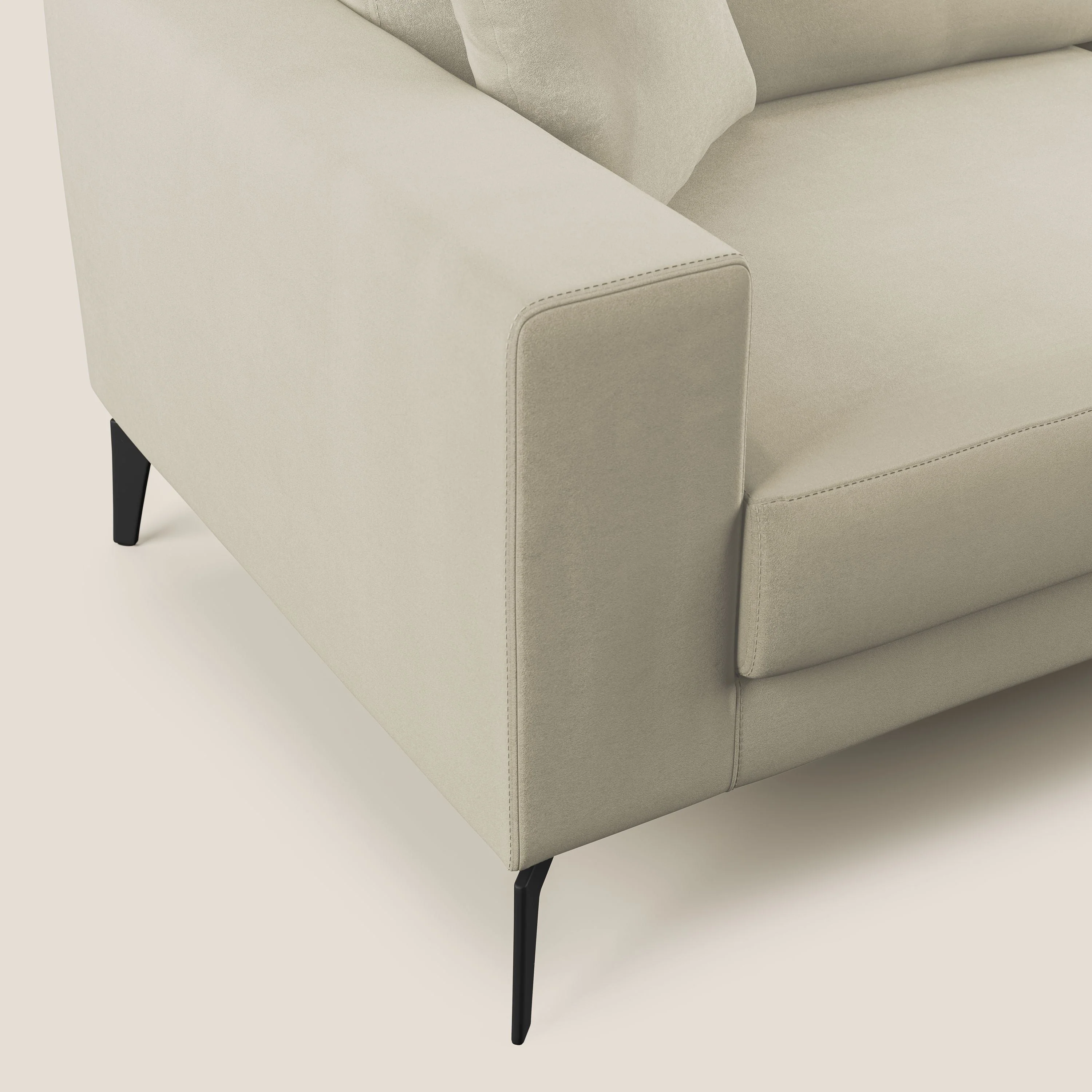 Prestige canapé d'angle moderne réversible  en microfibre détachable T11 crème - Image 6