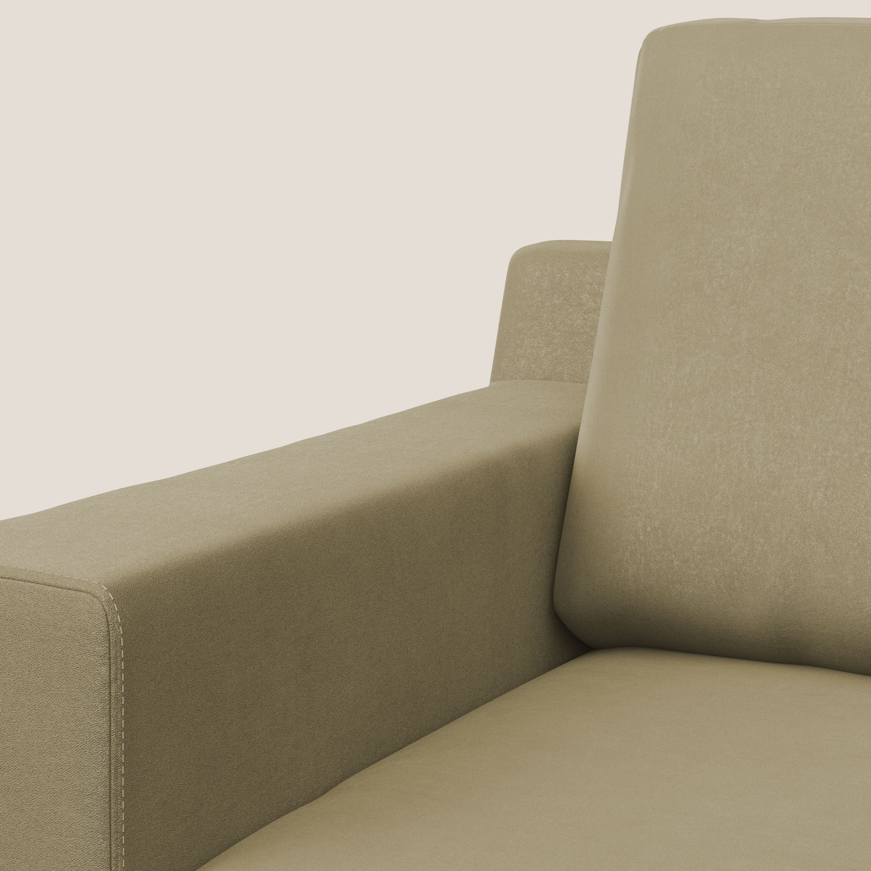 Prestige fauteuil moderne en microfibre détachable T11 beige - Image 7
