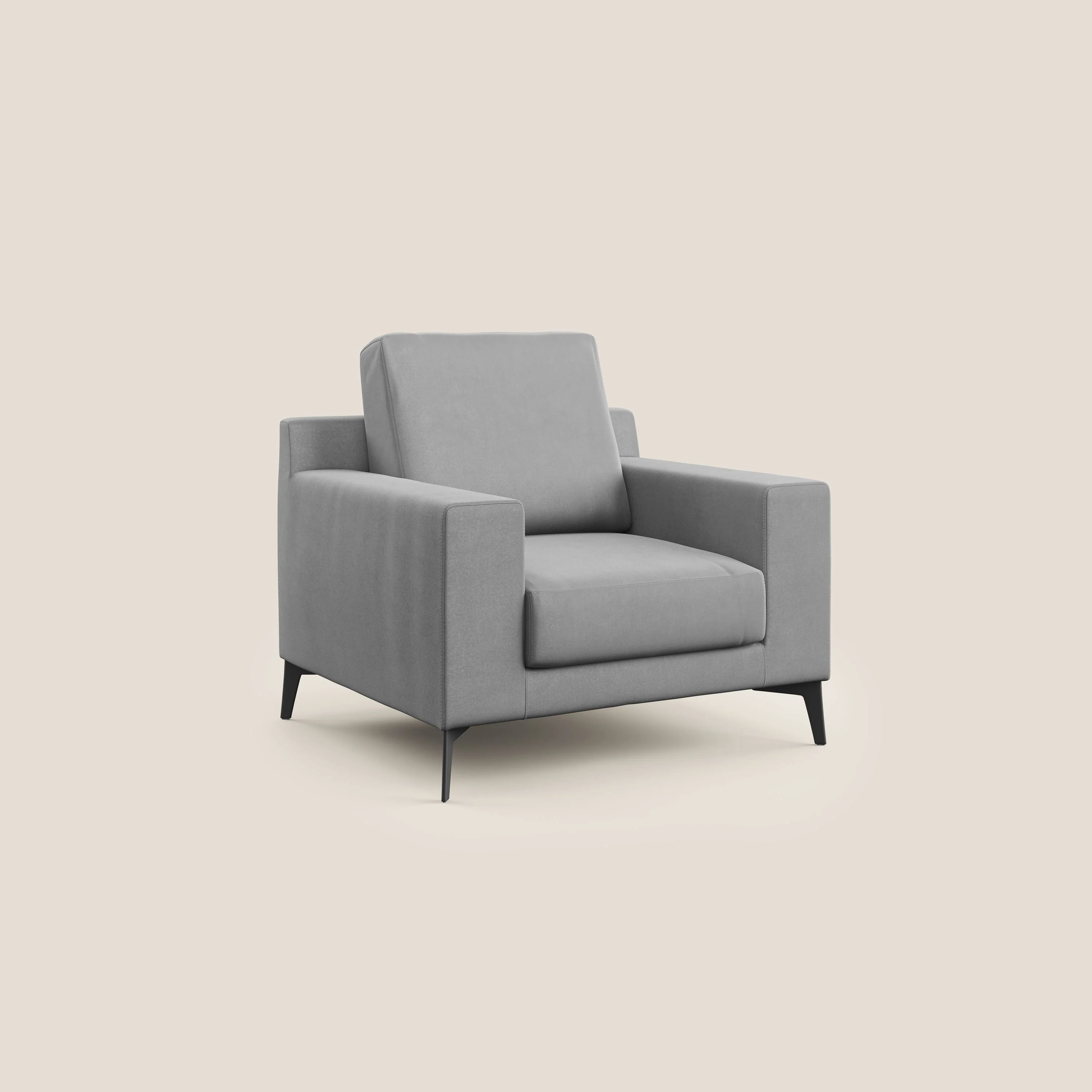 Prestige fauteuil moderne en microfibre détachable T11 gris - Image 2