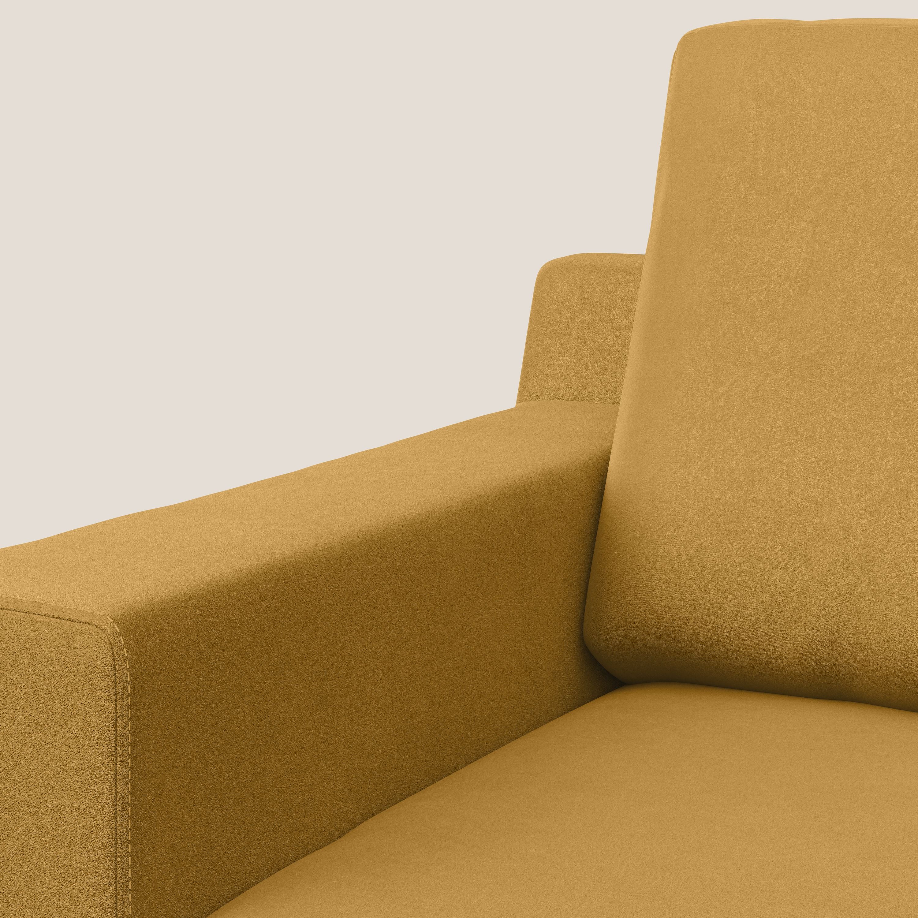 Prestige fauteuil moderne en microfibre détachable T11 jaune - Image 7