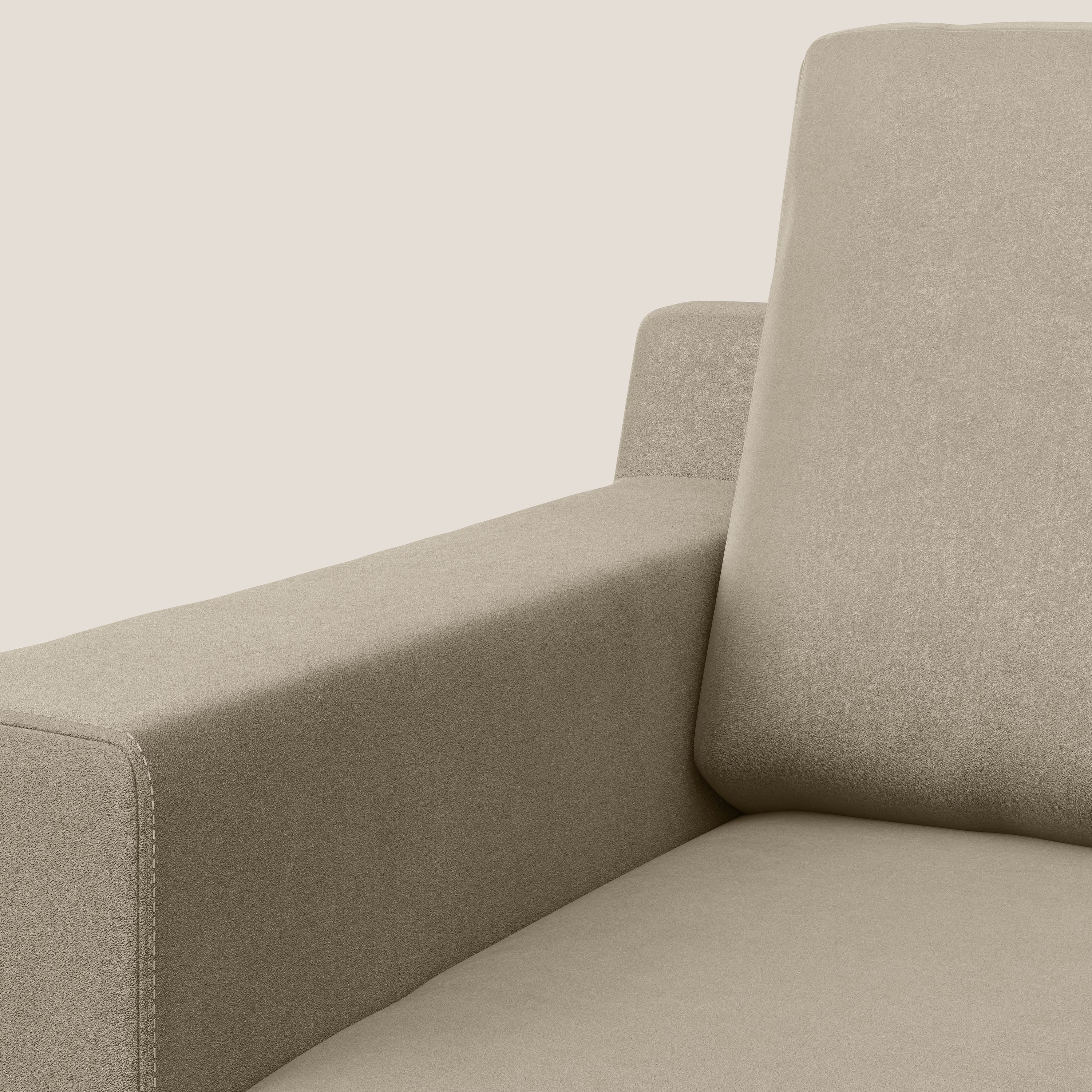 Prestige fauteuil moderne en microfibre détachable T11 Taupe tortora - Image 7