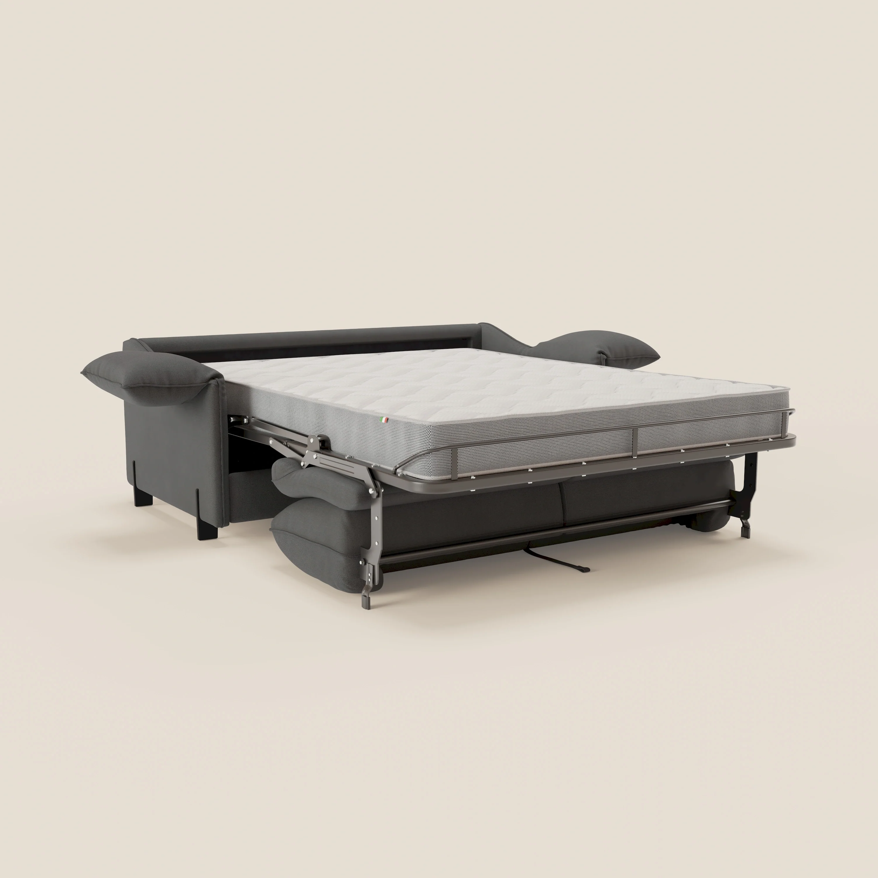 Primula Canapé convertible avec matelas H18 cm - accoudoirs avec coussins amovibles en tissu détachable T05 anthracite - Image 12