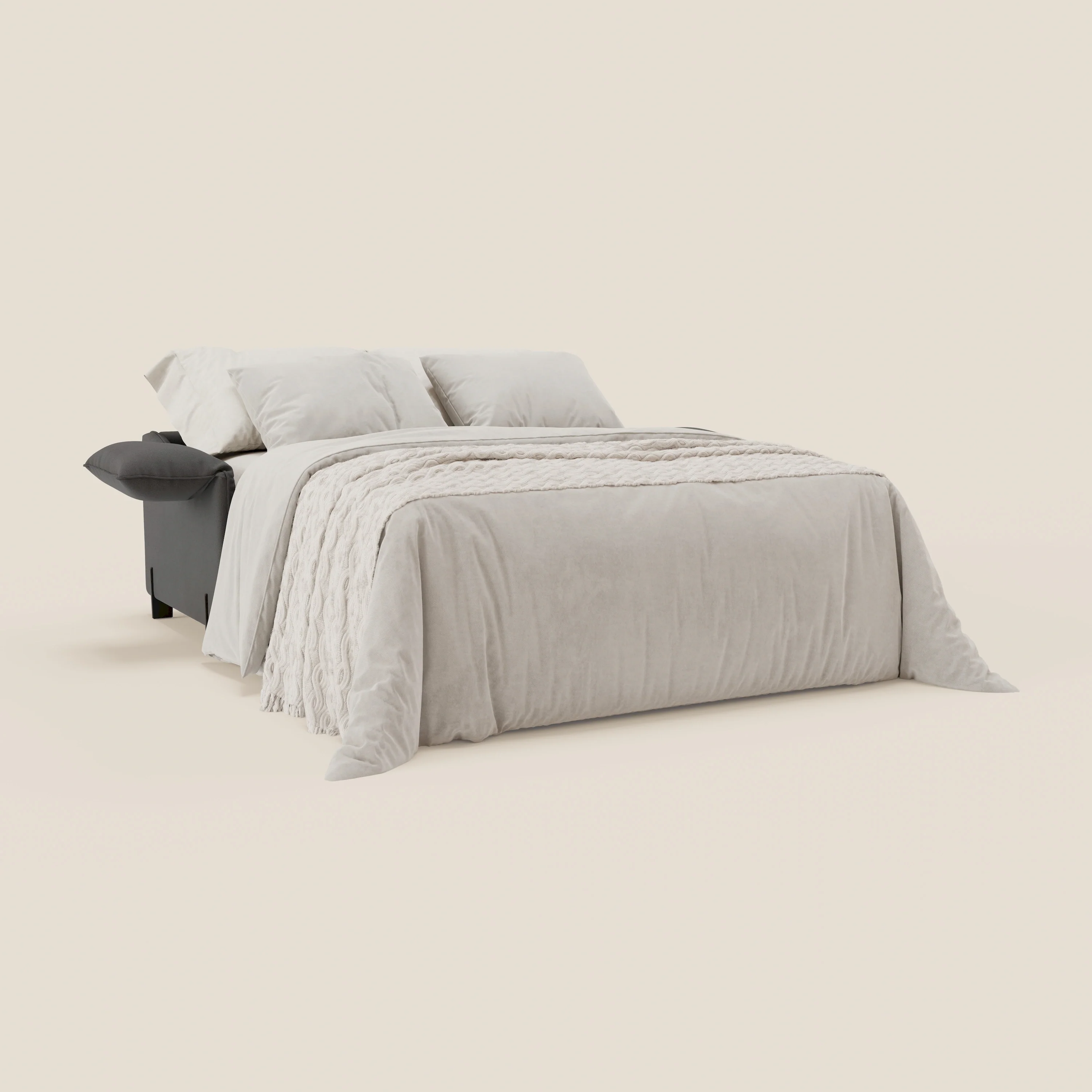 Primula Canapé convertible avec matelas H18 cm - accoudoirs avec coussins amovibles en tissu détachable T05 anthracite - Image 2