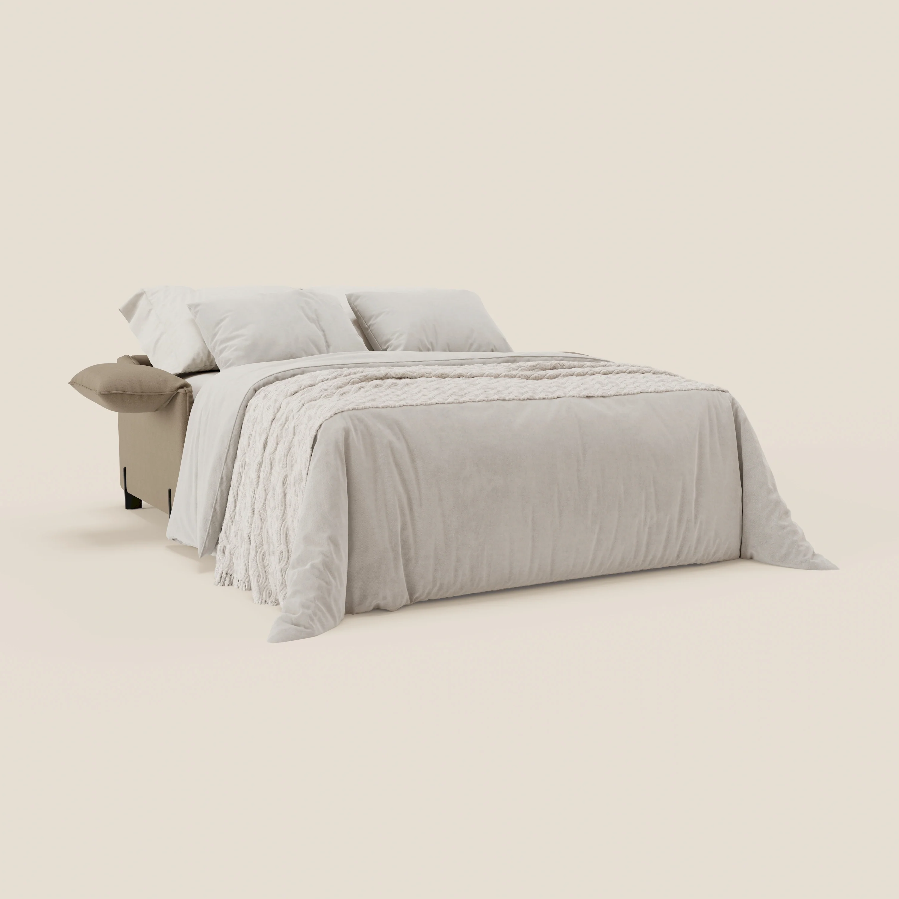 Primula Canapé convertible avec matelas H18 cm en tissu détachable T05 beige - Image 2