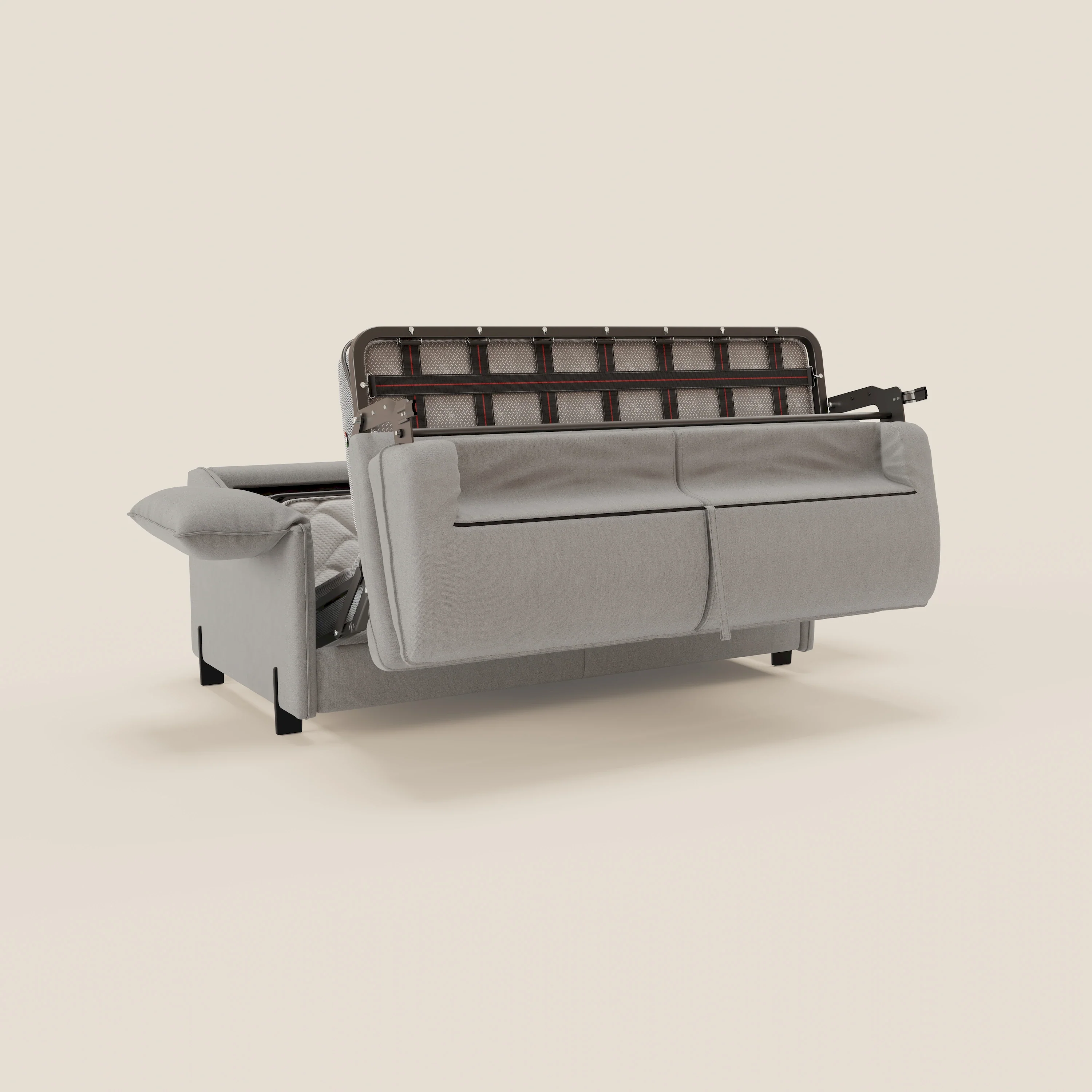 Primula Canapé convertible avec matelas H18 cm en tissu détachable T05 gris - Image 11
