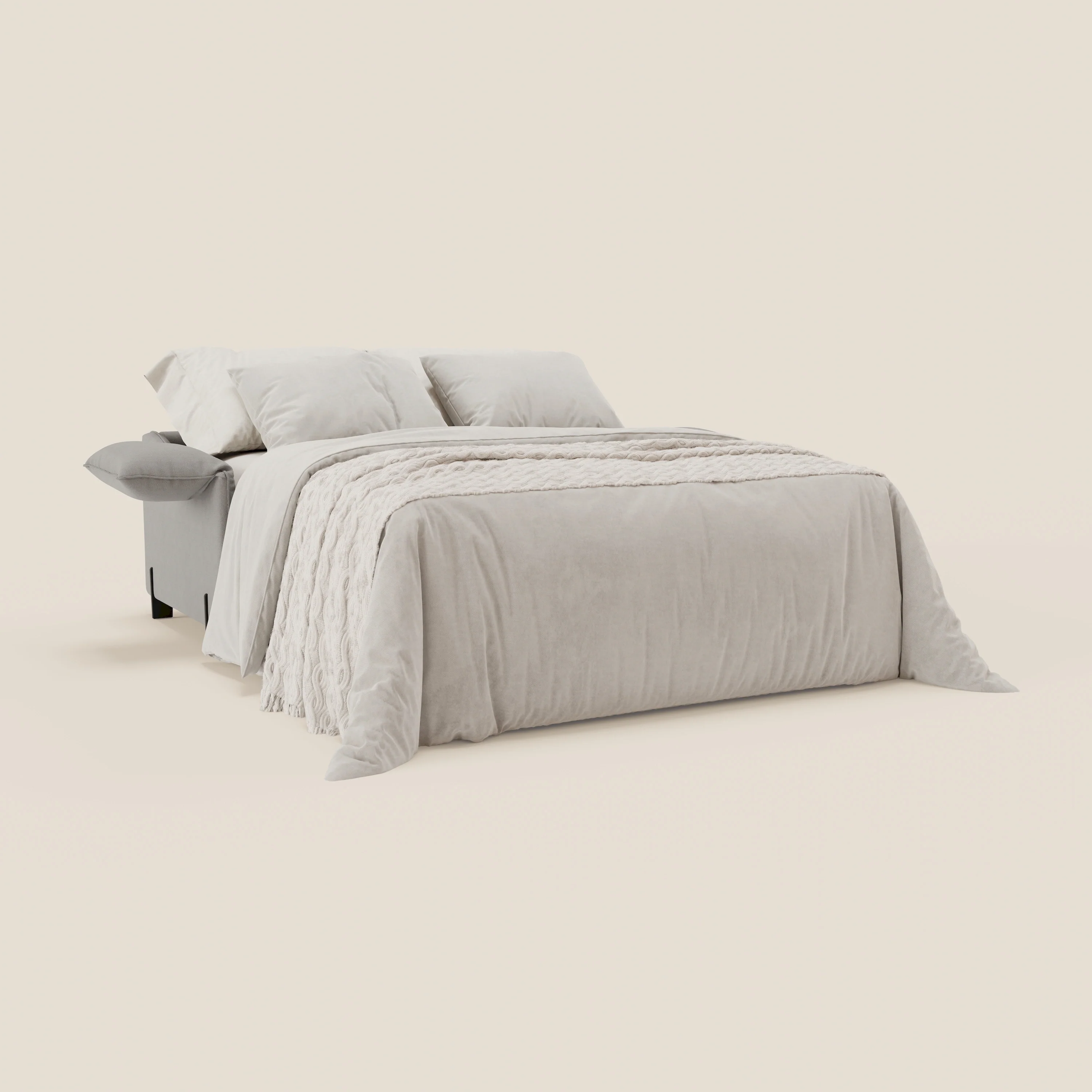 Primula Canapé convertible avec matelas H18 cm en tissu détachable T05 gris - Image 2