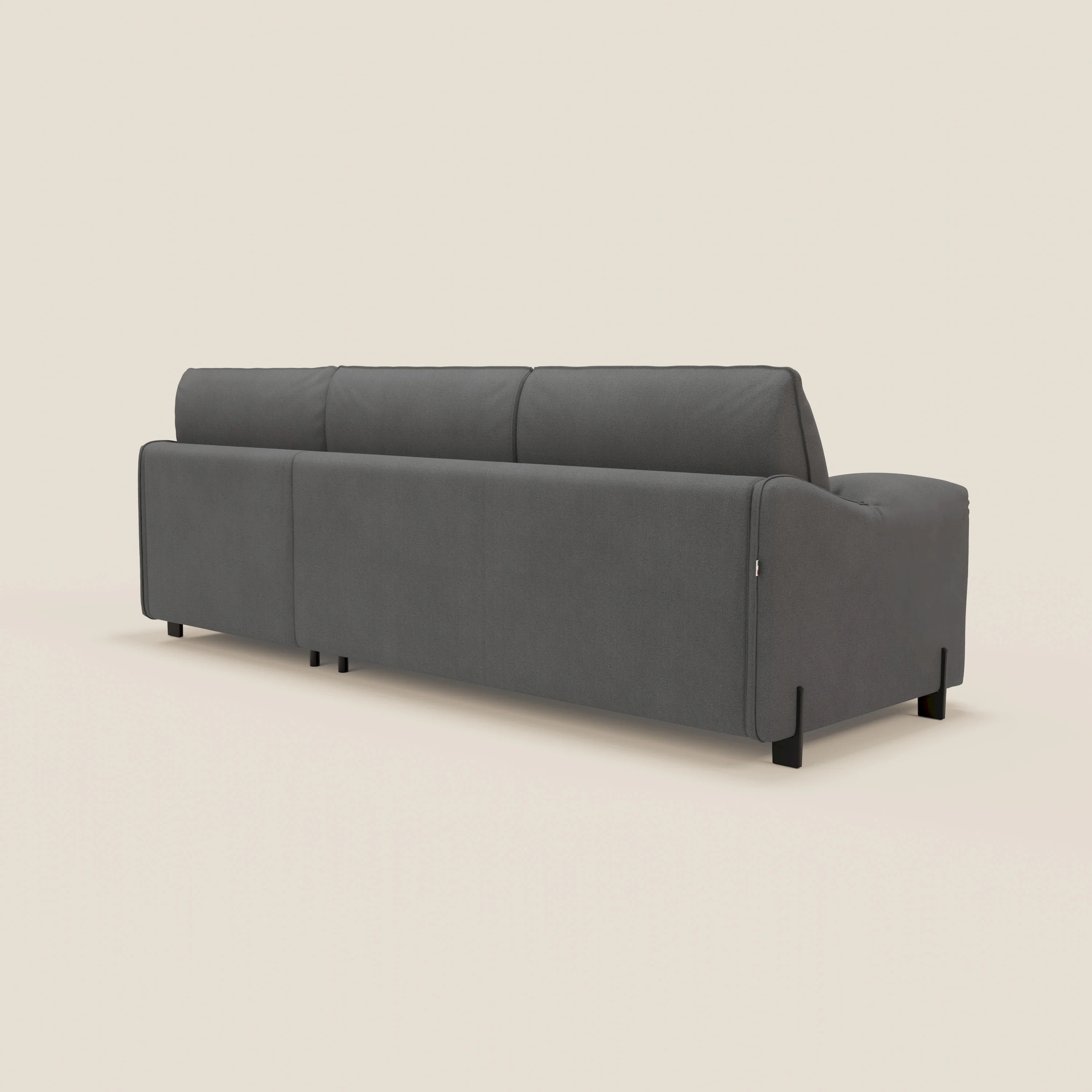 Primula Canapé convertible d'angle avec matelas H18 cm et chaise longue coffre en tissu détachable T05 anthracite - Image 8