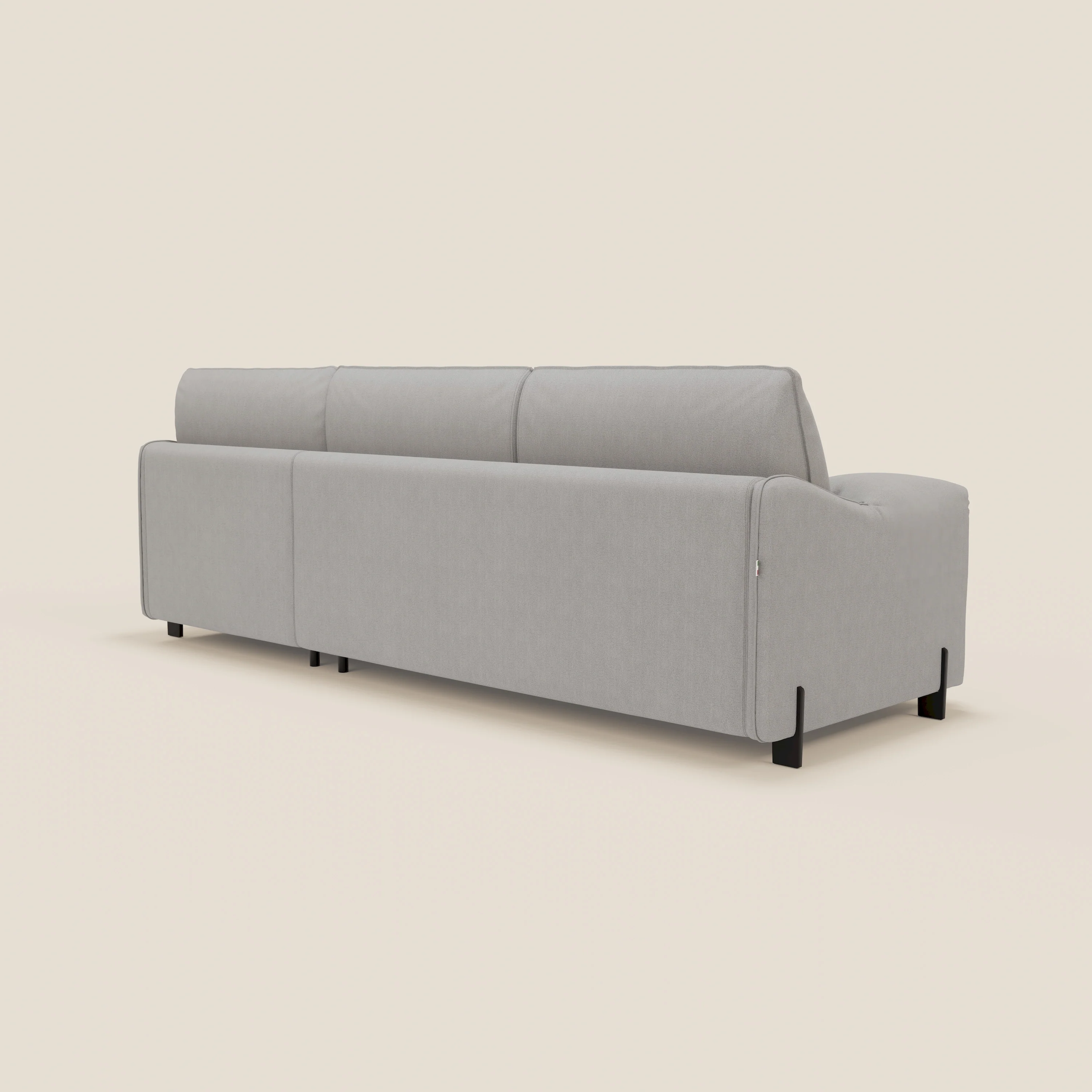 Primula Canapé convertible d'angle avec matelas H18 cm et chaise longue coffre en tissu détachable T05 gris - Image 8