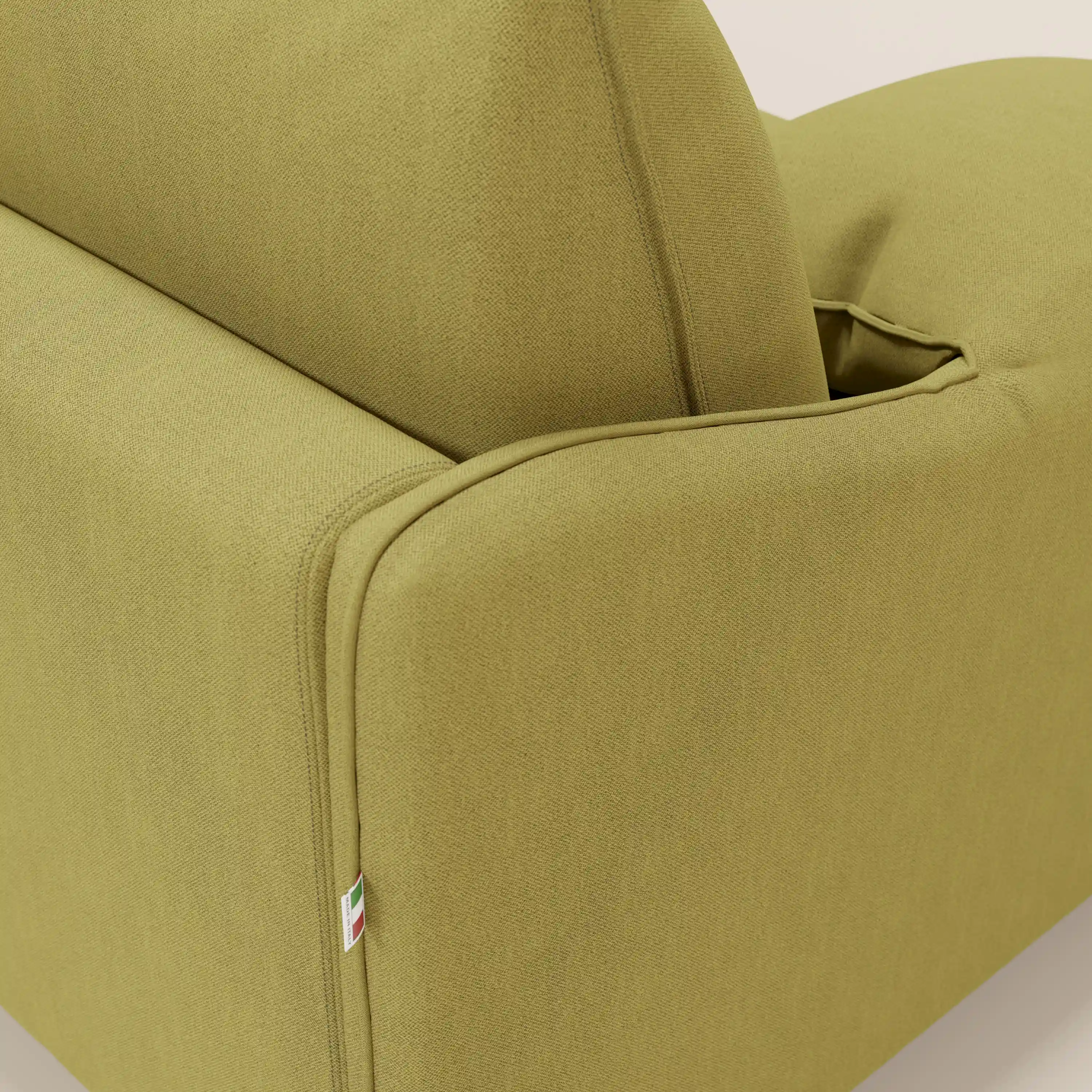 Primula Canapé convertible d'angle avec matelas H18 cm et chaise longue coffre en tissu détachable T05 jaune - Image 6