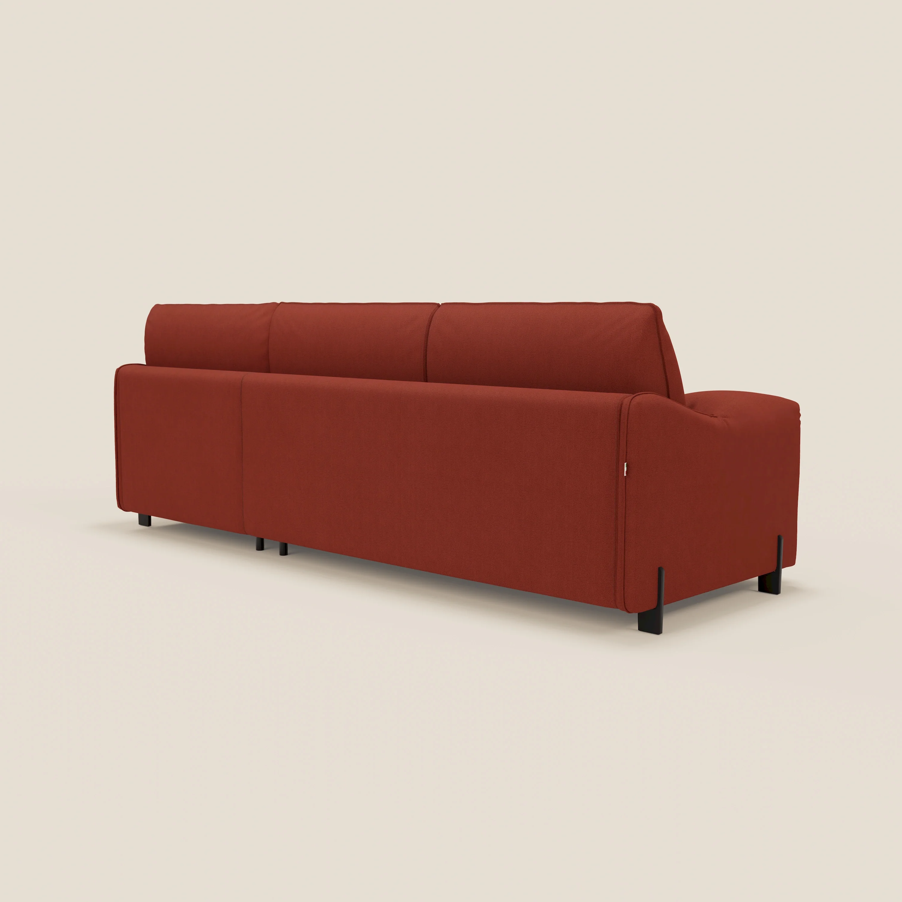 Primula Canapé convertible d'angle avec matelas H18 cm et chaise longue coffre en tissu détachable T05 rouge - Image 8