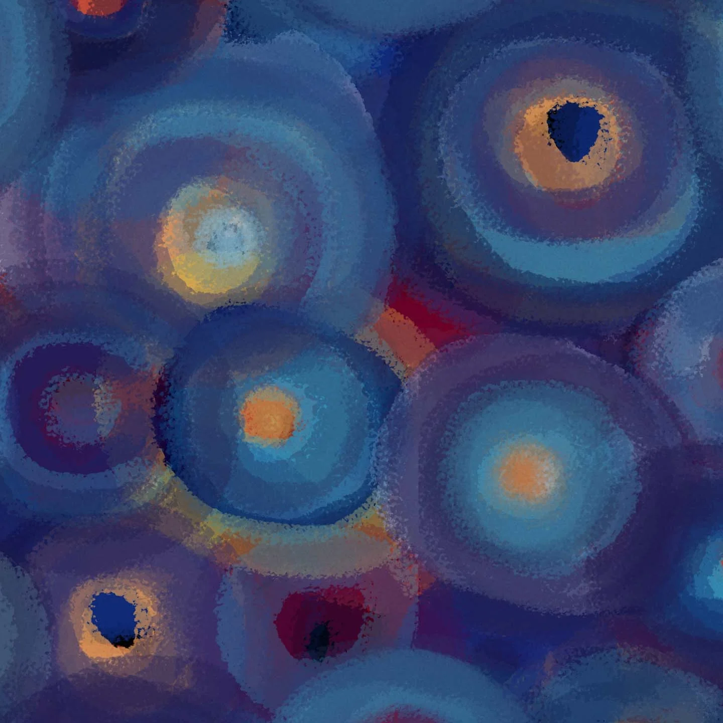 Brush-circle collection coussins à fantaisie multicouleur en velours imperméable bleu - Image 2