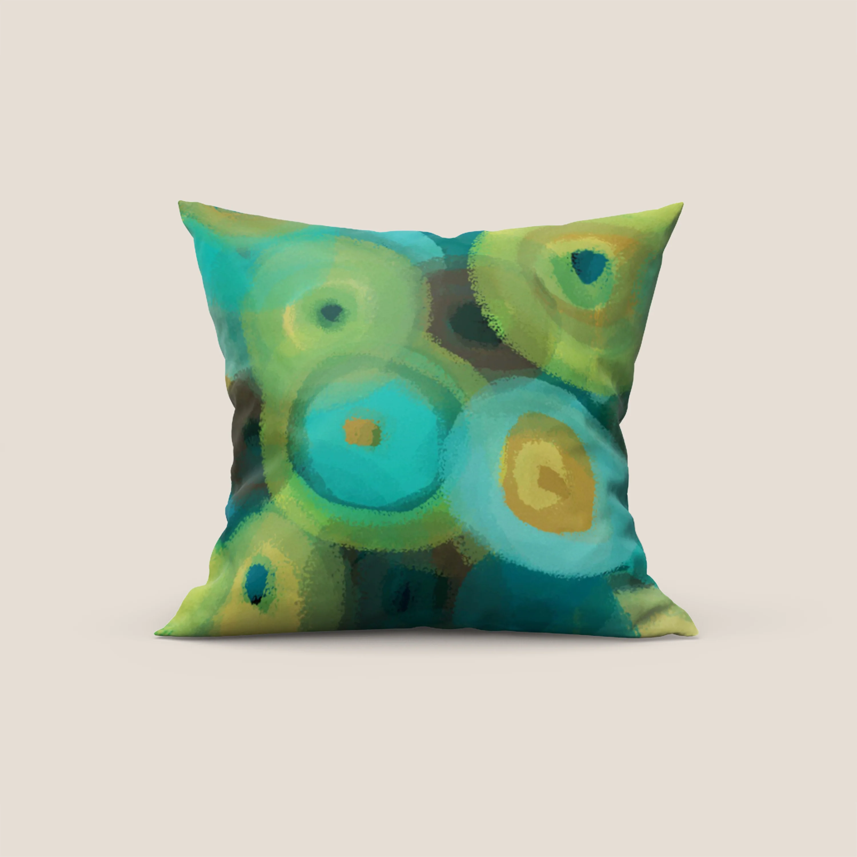 Brush-circle collection coussins à fantaisie multicouleur en velours imperméable vert