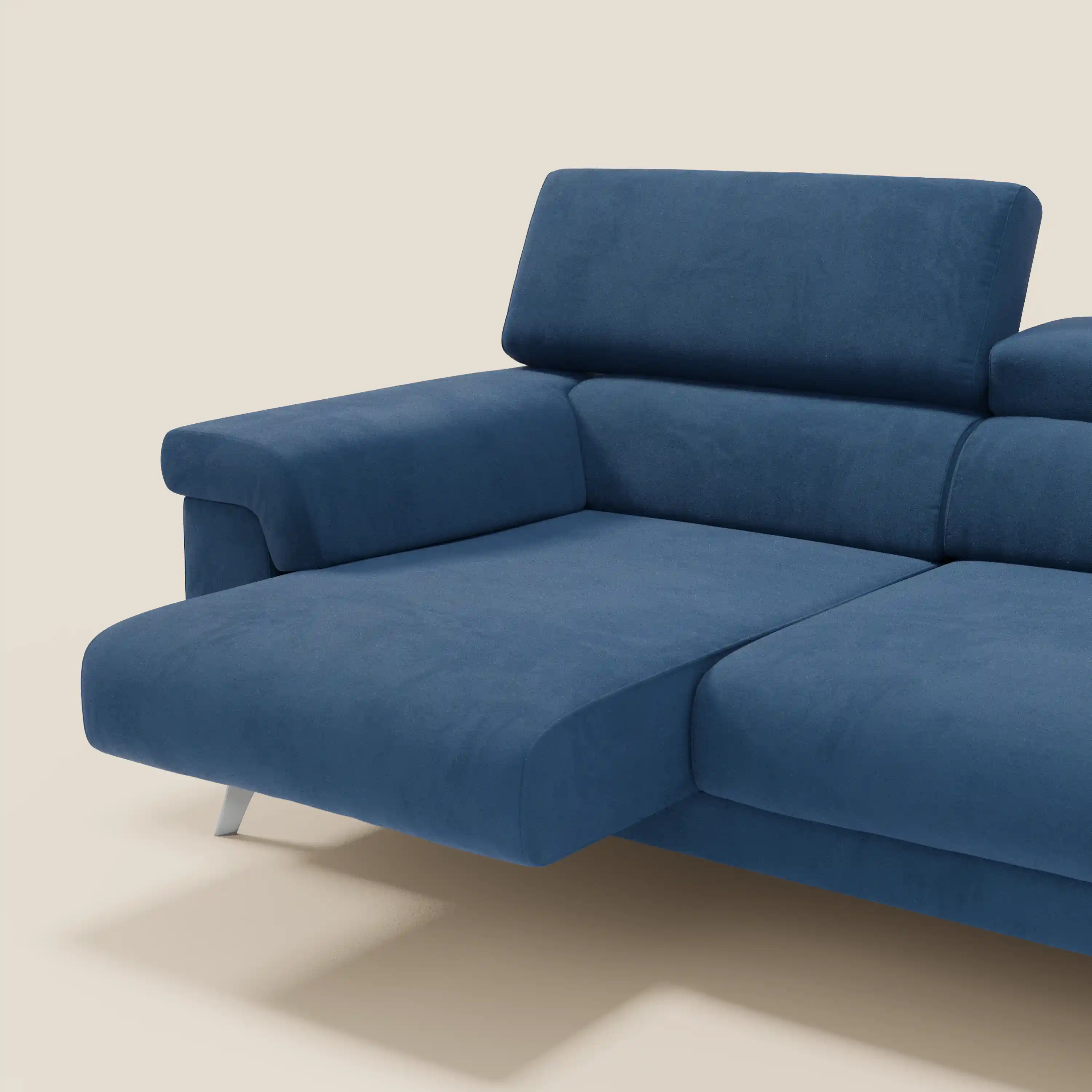 Raffaello Canapé avec 3 assises coulissantes et têtières inclinables en microfibre détachable T11 bleu - Image 5