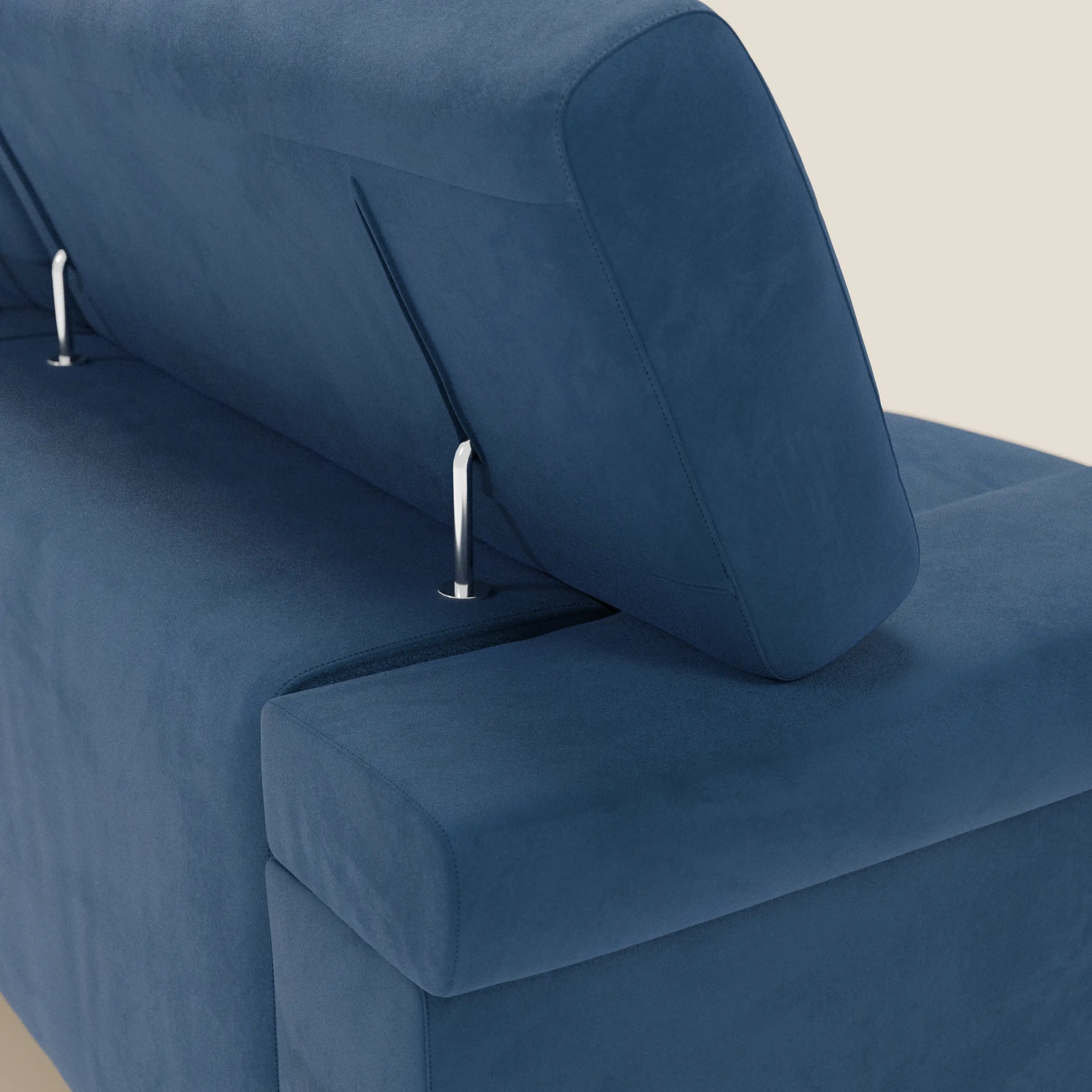 Raffaello Canapé avec 3 assises coulissantes et têtières inclinables en microfibre détachable T11 bleu - Image 8
