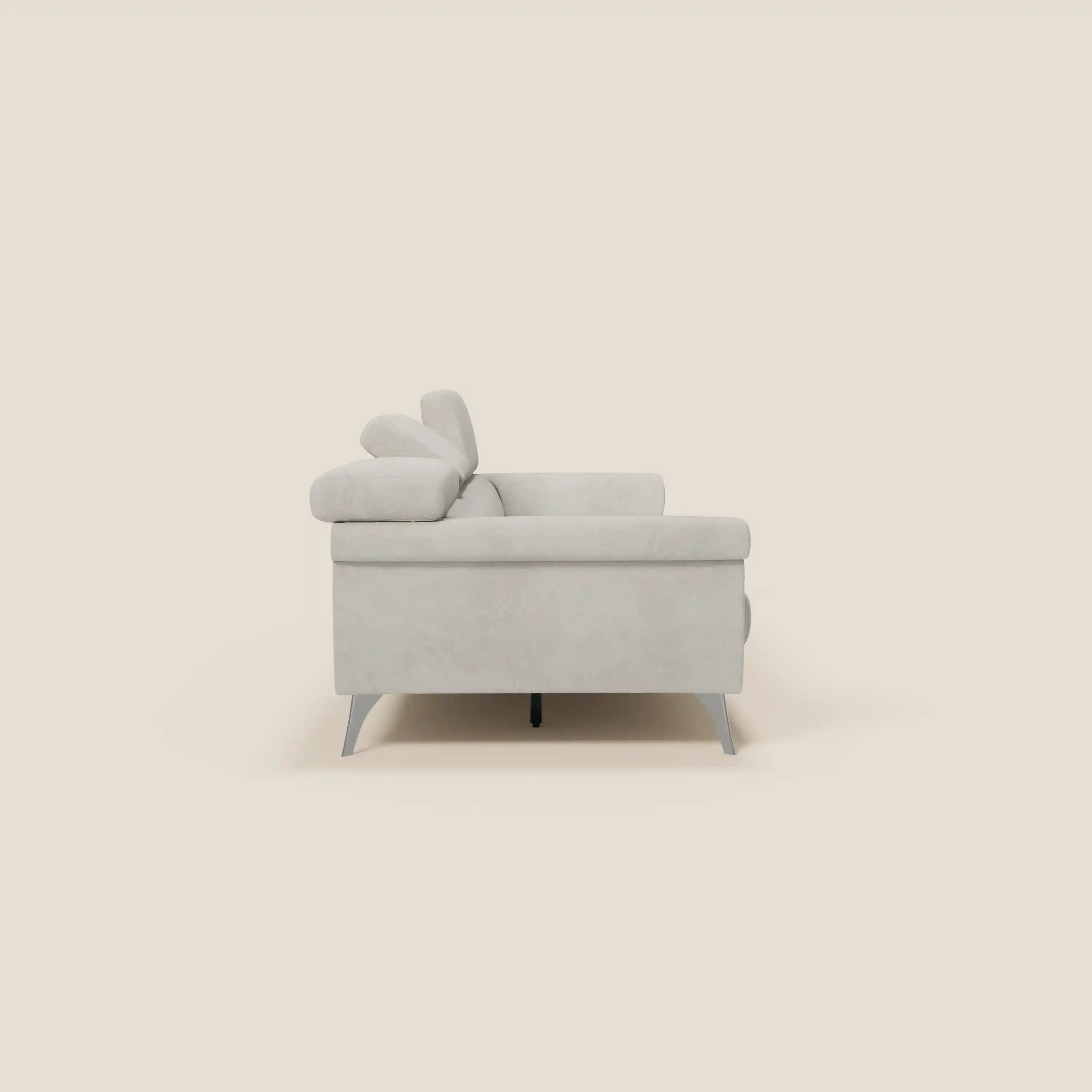 Raffaello Canapé avec 3 assises coulissantes et têtières inclinables en microfibre détachable T11 crème - Image 6