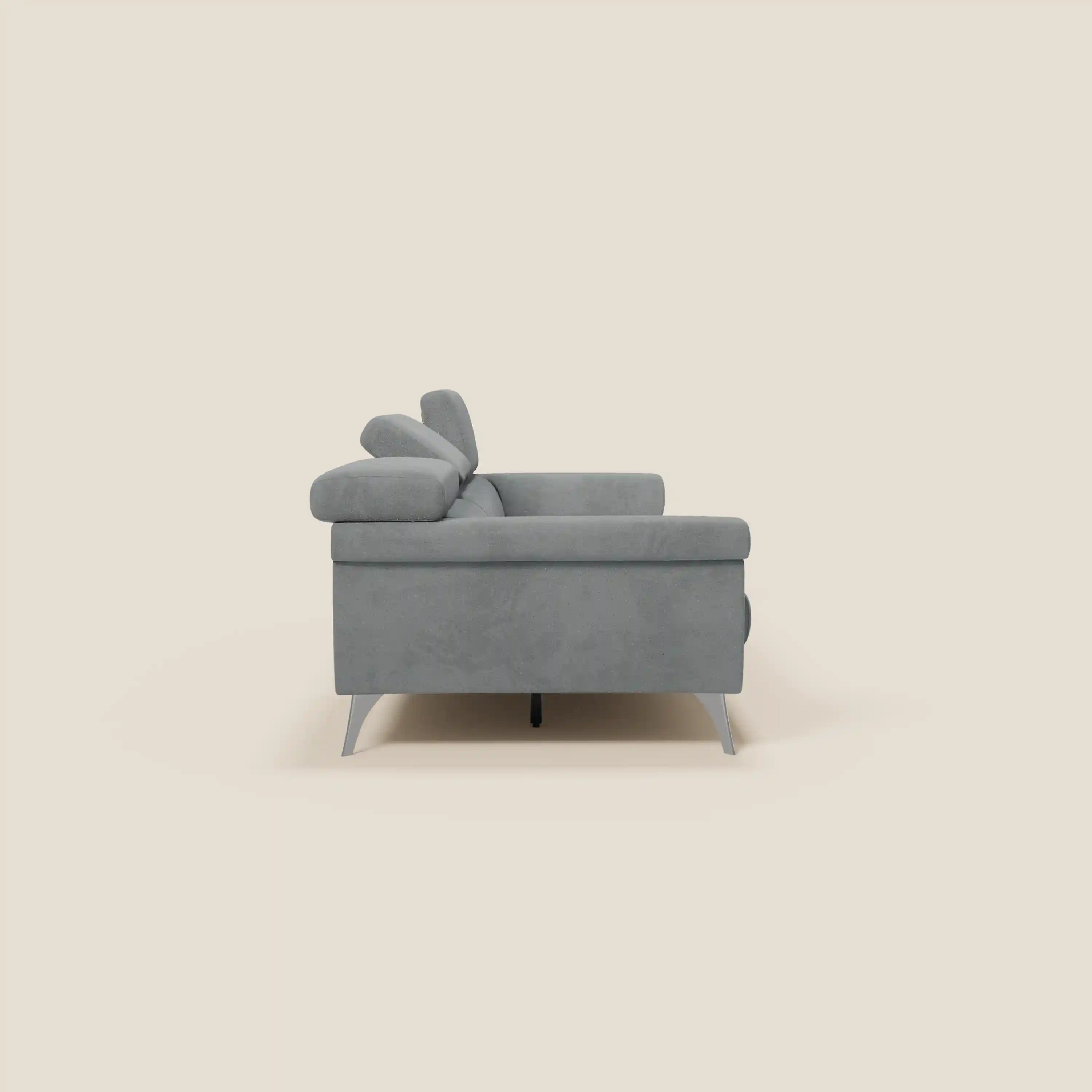 Raffaello Canapé avec 3 assises coulissantes et têtières inclinables en microfibre détachable T11 gris - Image 6