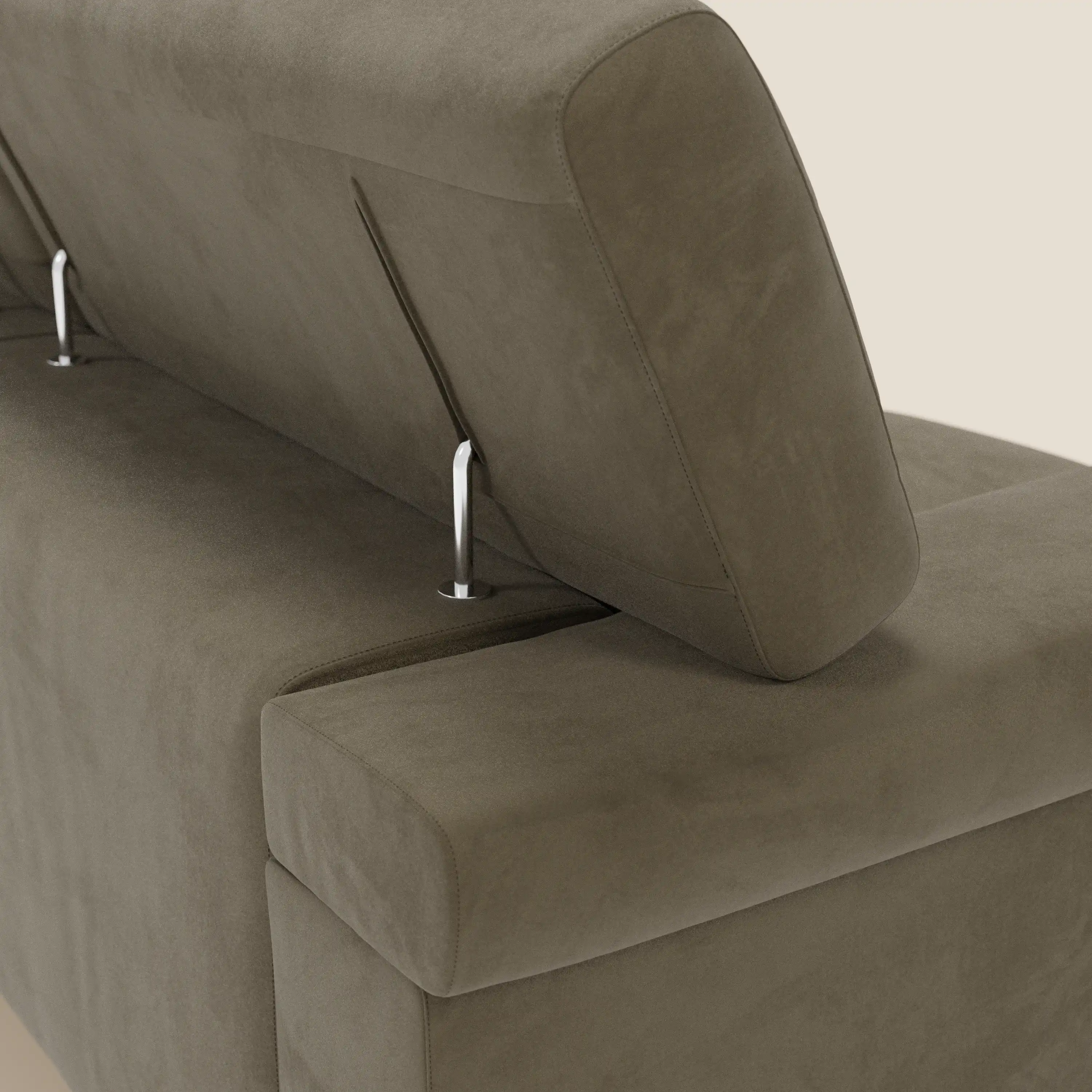 Raffaello Canapé avec 3 assises coulissantes et têtières inclinables en microfibre détachable T11 marron - Image 8