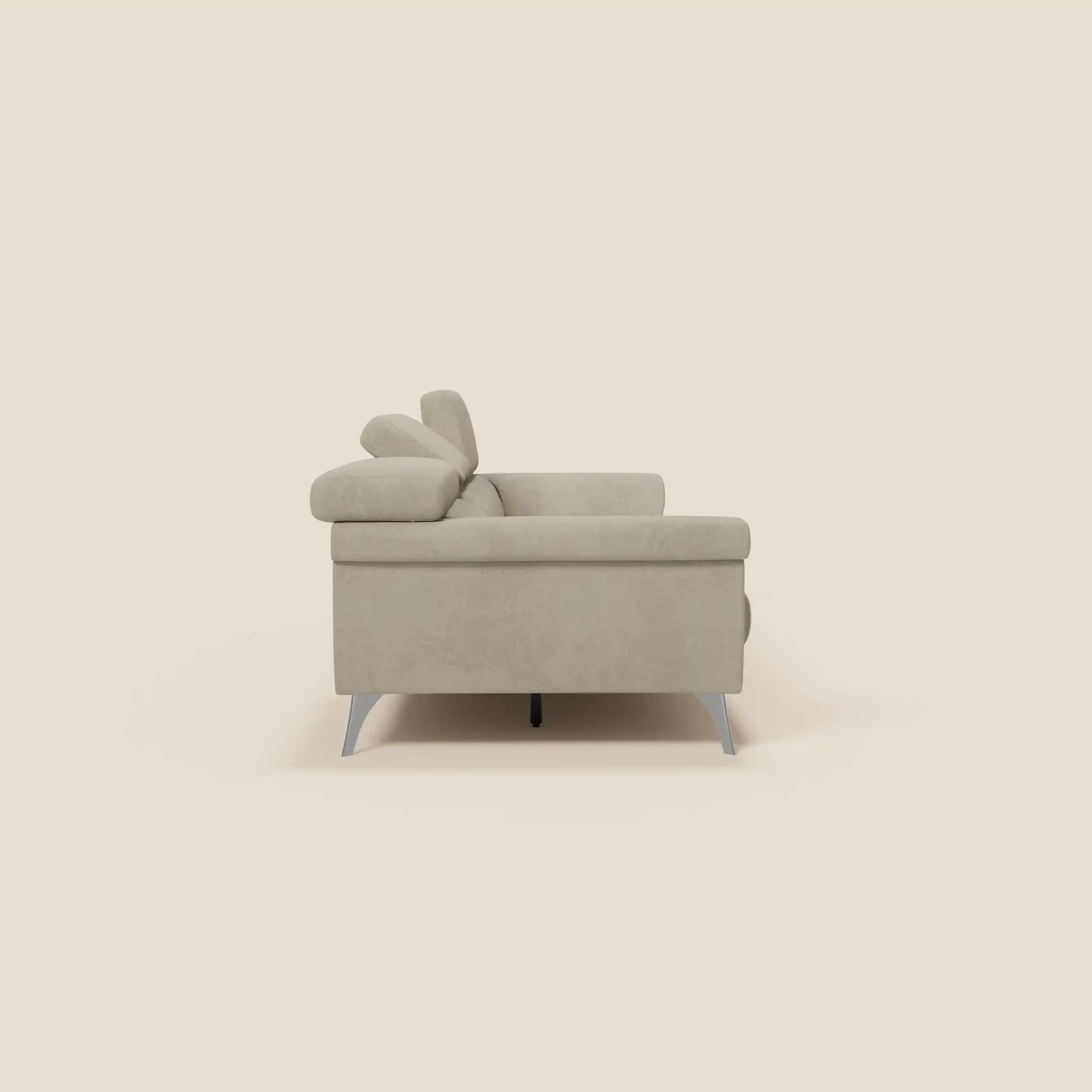 Raffaello Canapé avec 3 assises coulissantes et têtières inclinables en microfibre détachable T11 taupe - Image 6