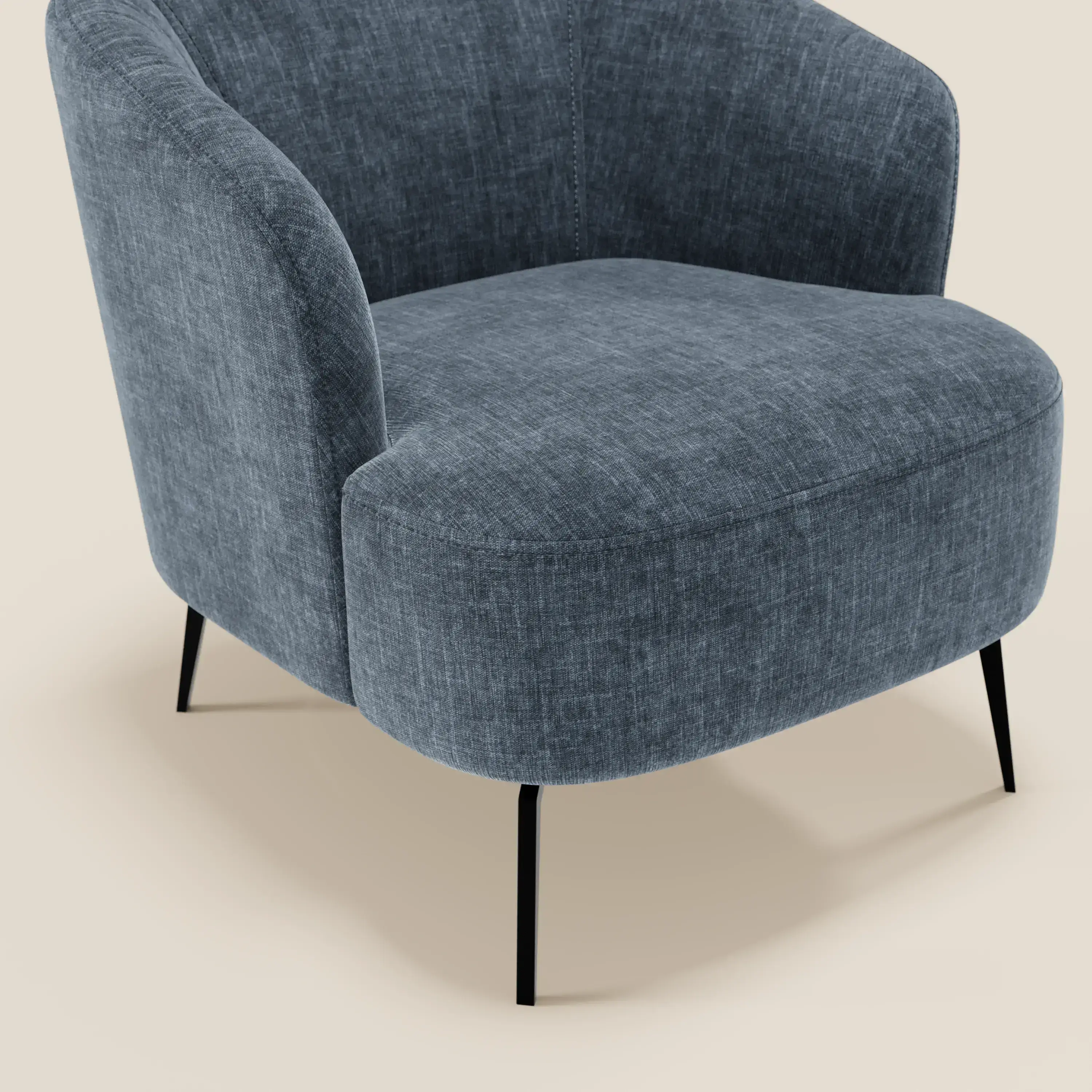 Renoa Fauteuil d'élégance moderne en tissu lavable T24 bleu ardoise - Image 5
