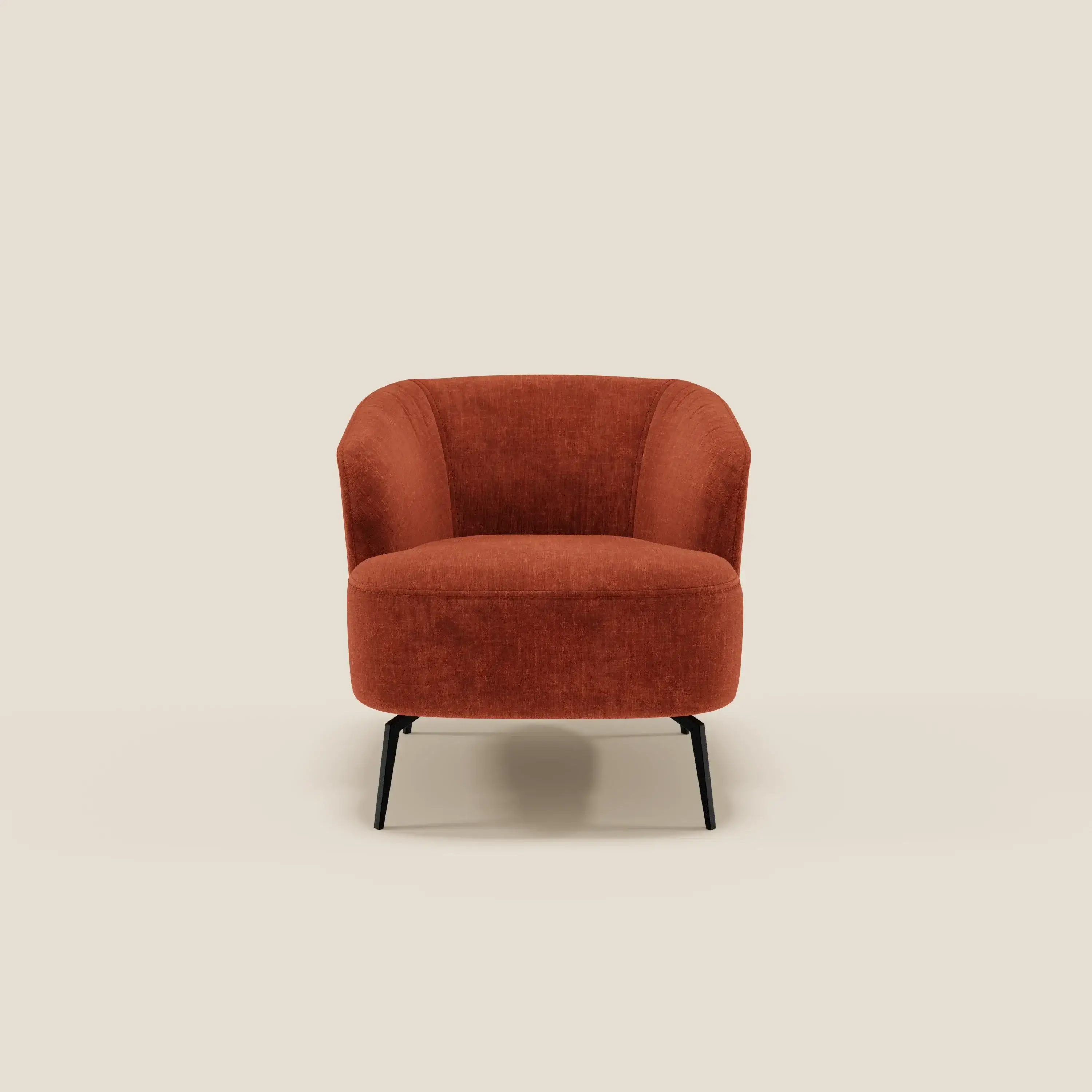 Renoa Fauteuil d'élégance moderne en tissu lavable T24 rouille