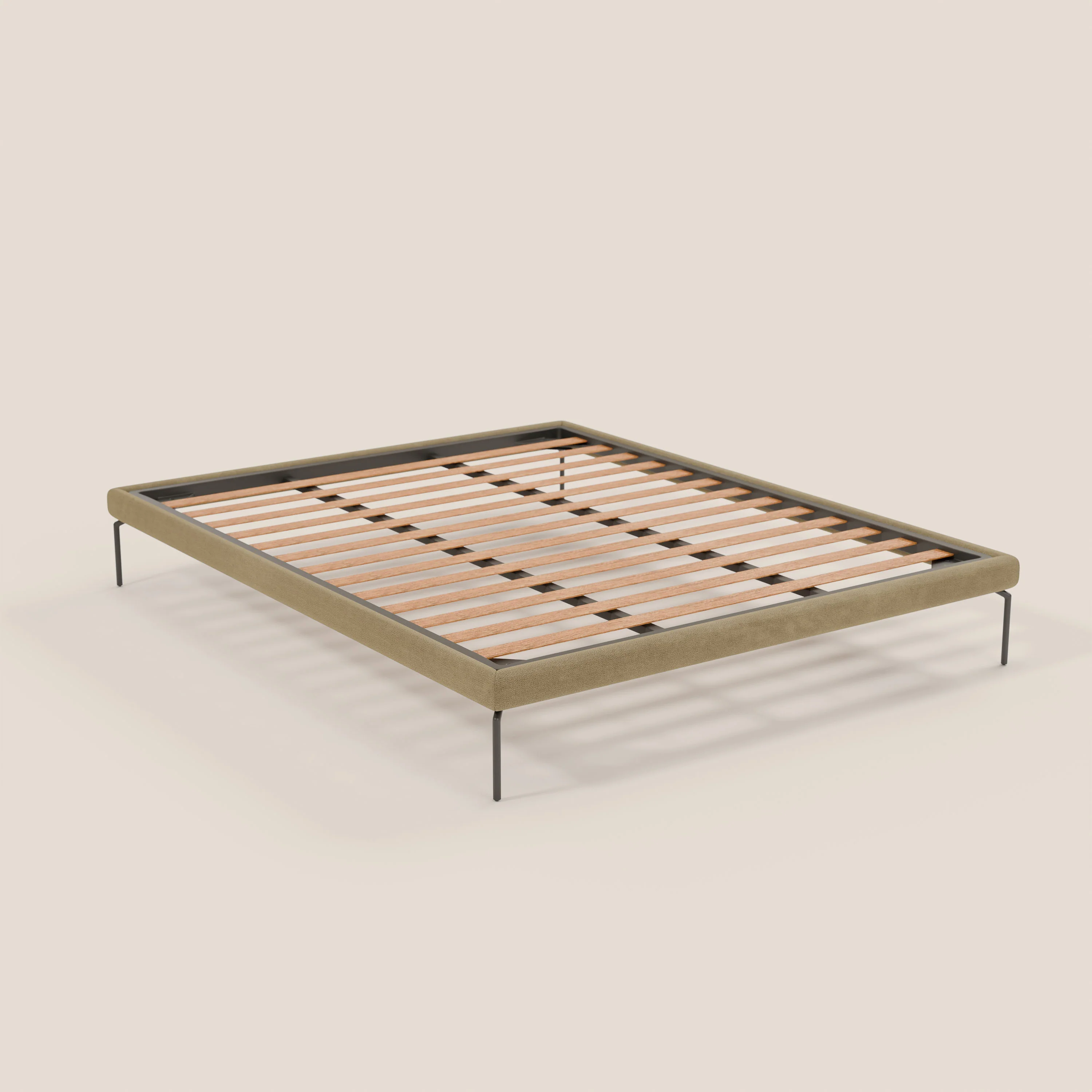 Ring sommier déhoussable avec pieds H 24cm en tissu imperméable T14 beige - Image 7