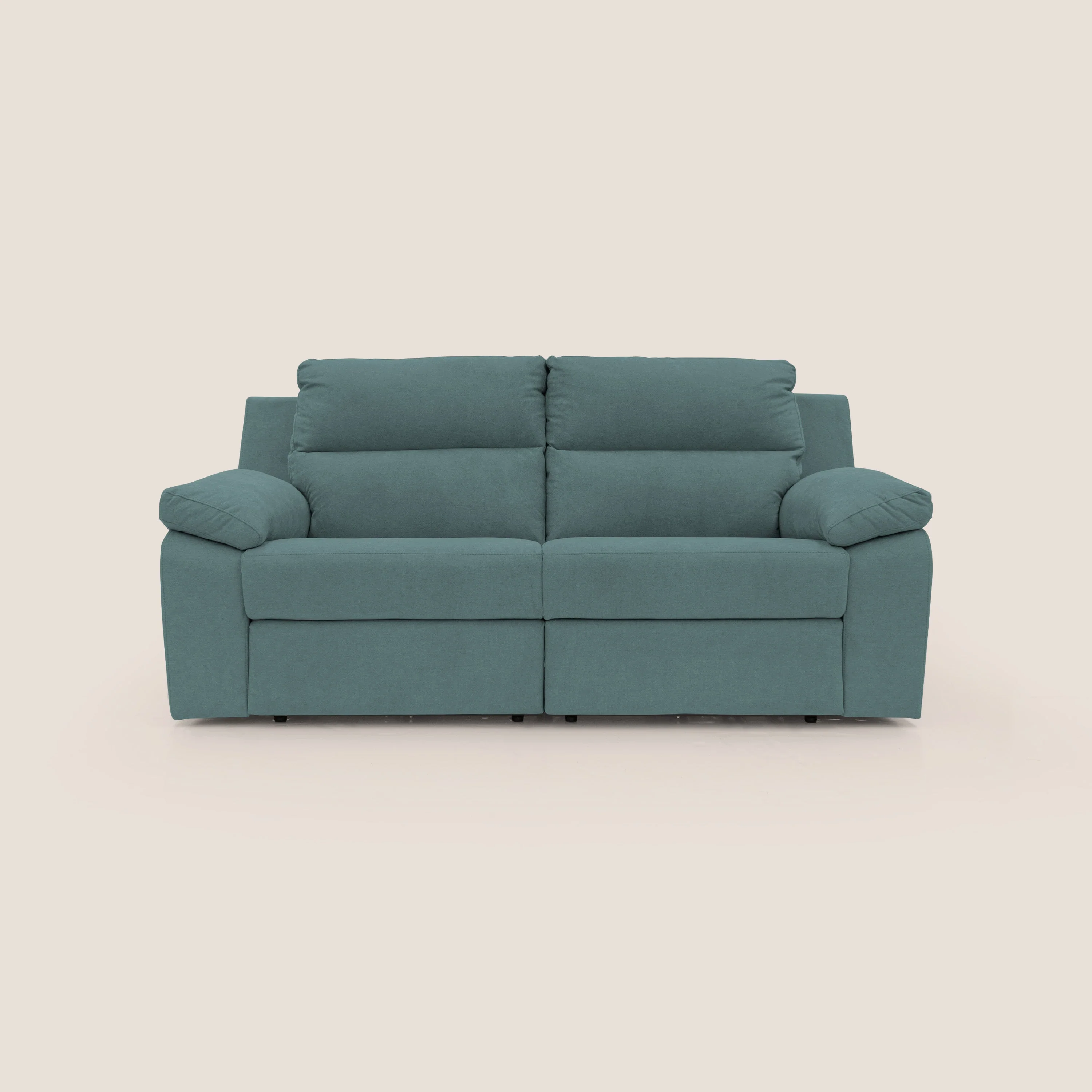 Romeo Canapé avec relax électrique en tissu doux imperméable T02 bleu canard