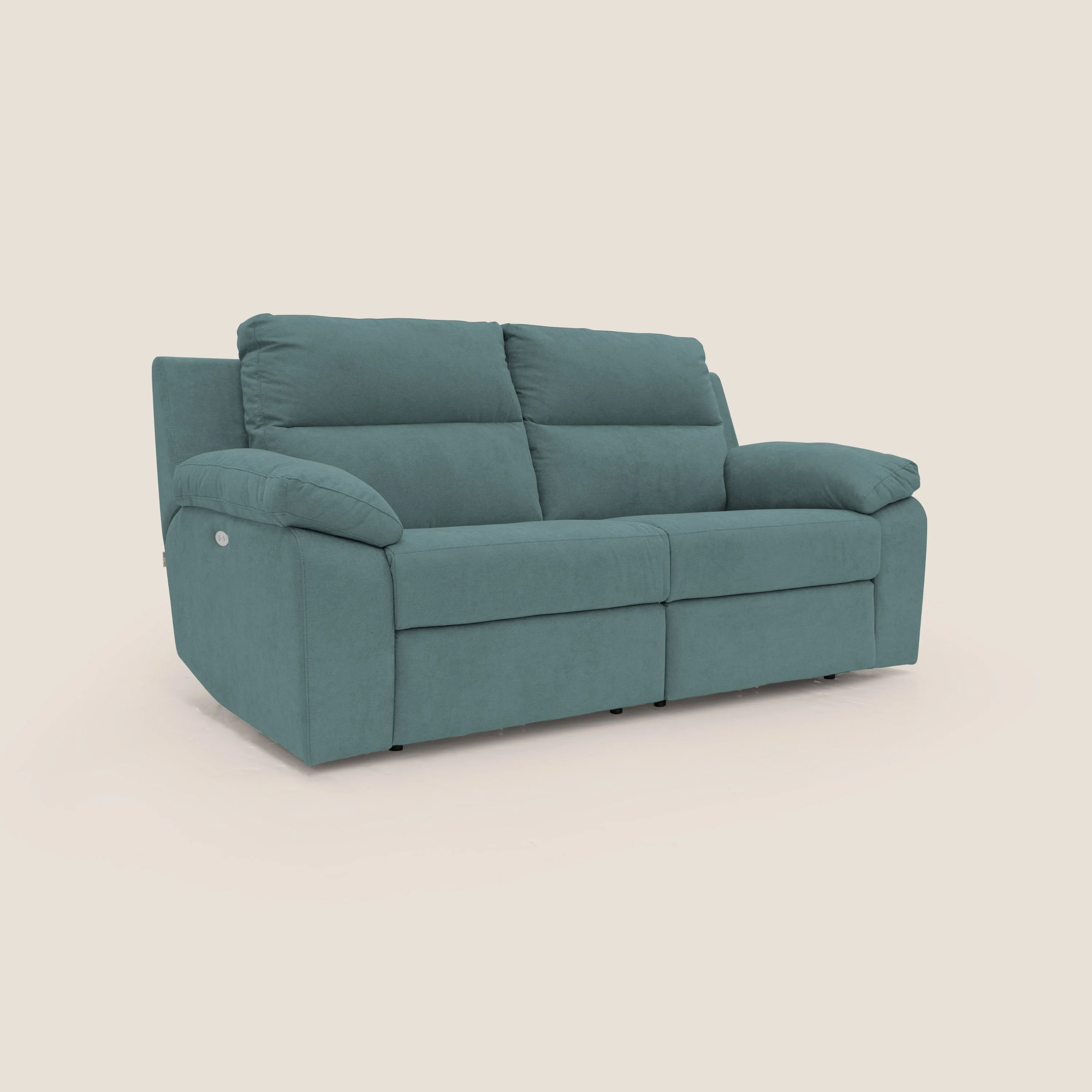 Romeo Canapé avec relax électrique en tissu doux imperméable T02 bleu canard - Image 3