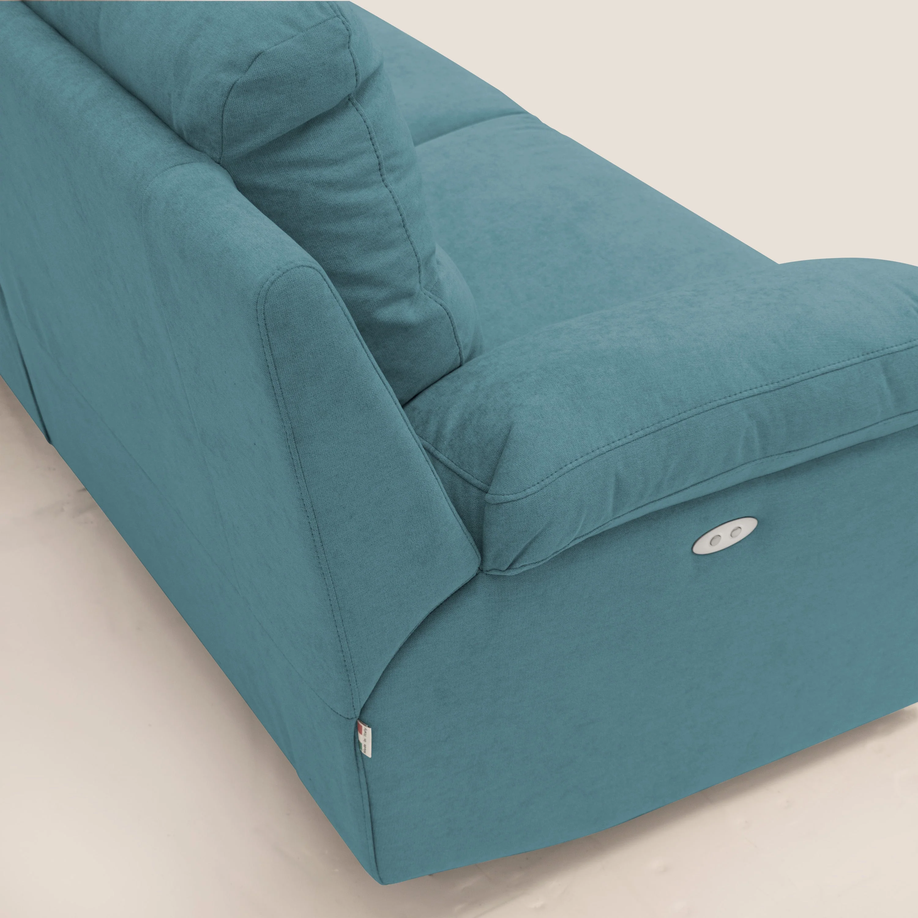 Romeo Canapé avec relax électrique en tissu doux imperméable T02 bleu ciel - Image 8