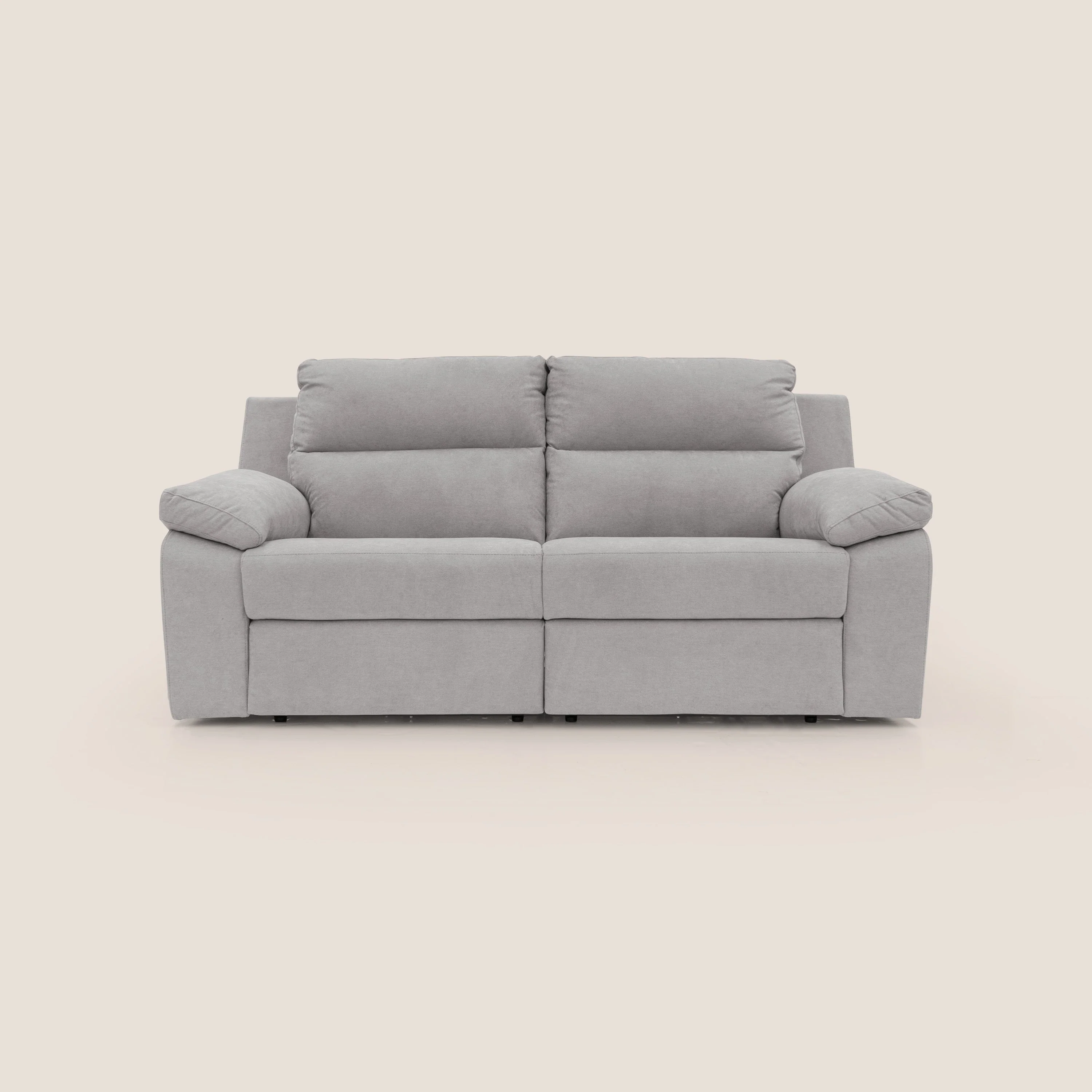 Romeo Canapé avec relax électrique en tissu doux imperméable T02 gris clair