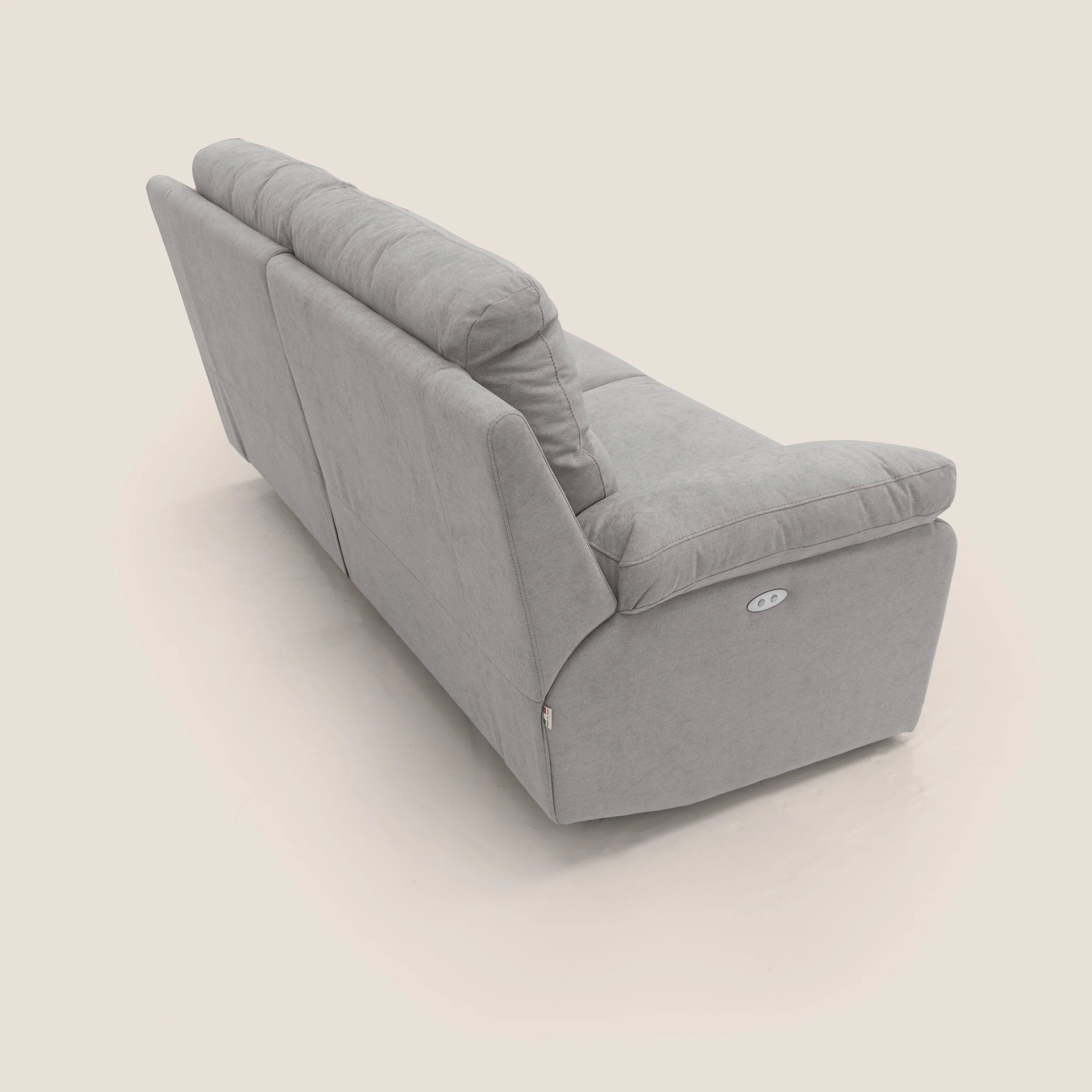 Romeo Canapé avec relax électrique en tissu doux imperméable T02 gris clair - Image 11