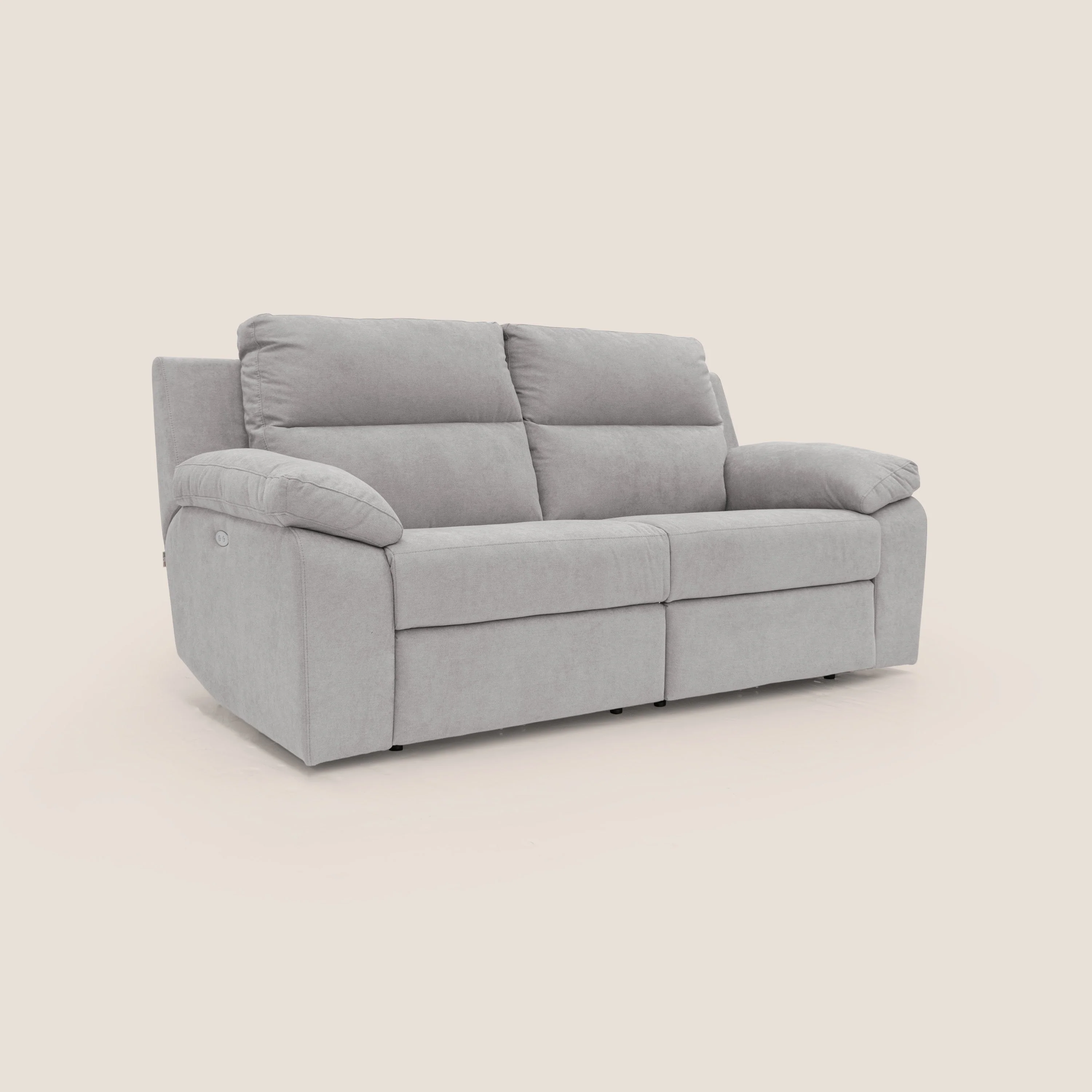 Romeo Canapé avec relax électrique en tissu doux imperméable T02 gris clair - Image 3
