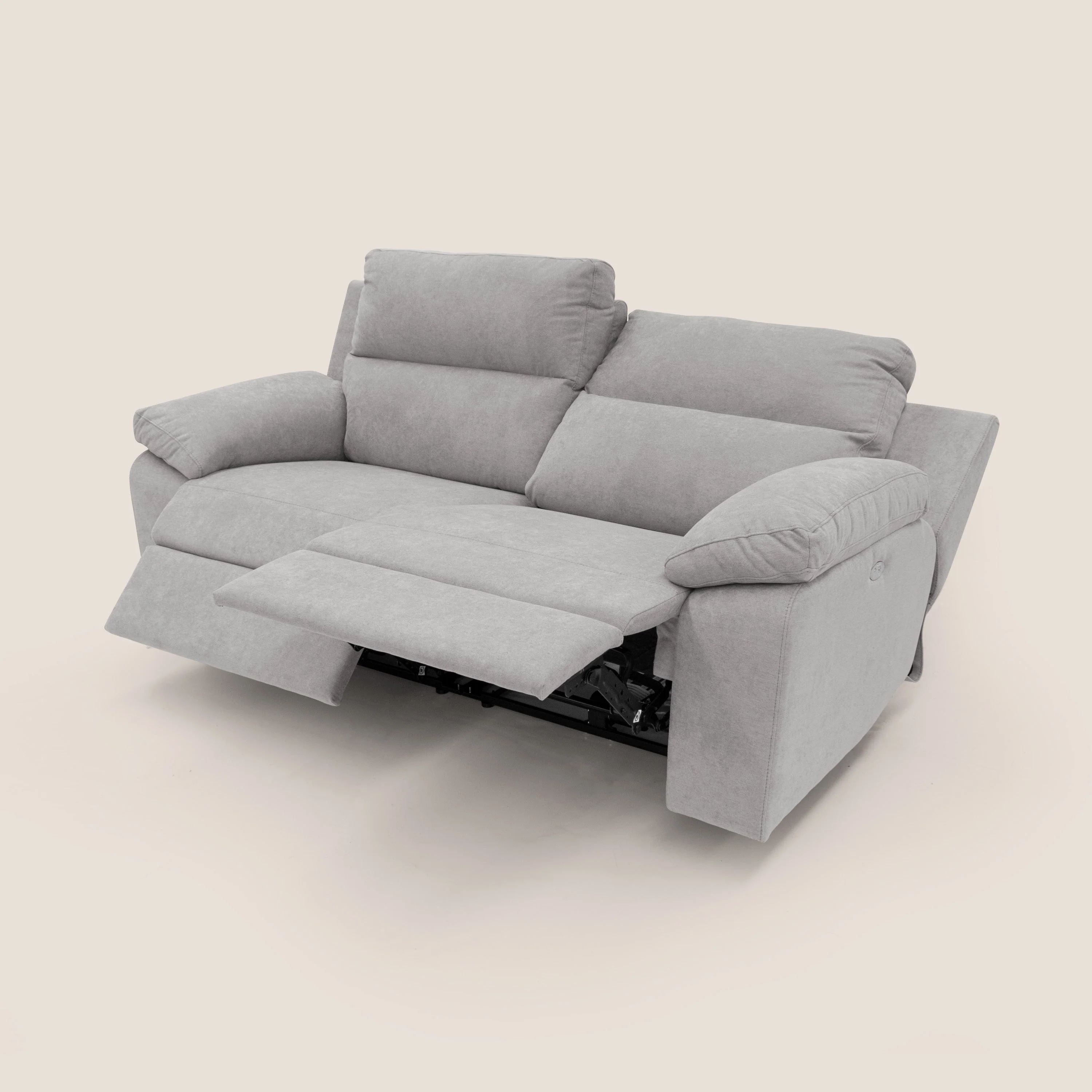 Romeo Canapé avec relax électrique en tissu doux imperméable T02 gris clair - Image 5