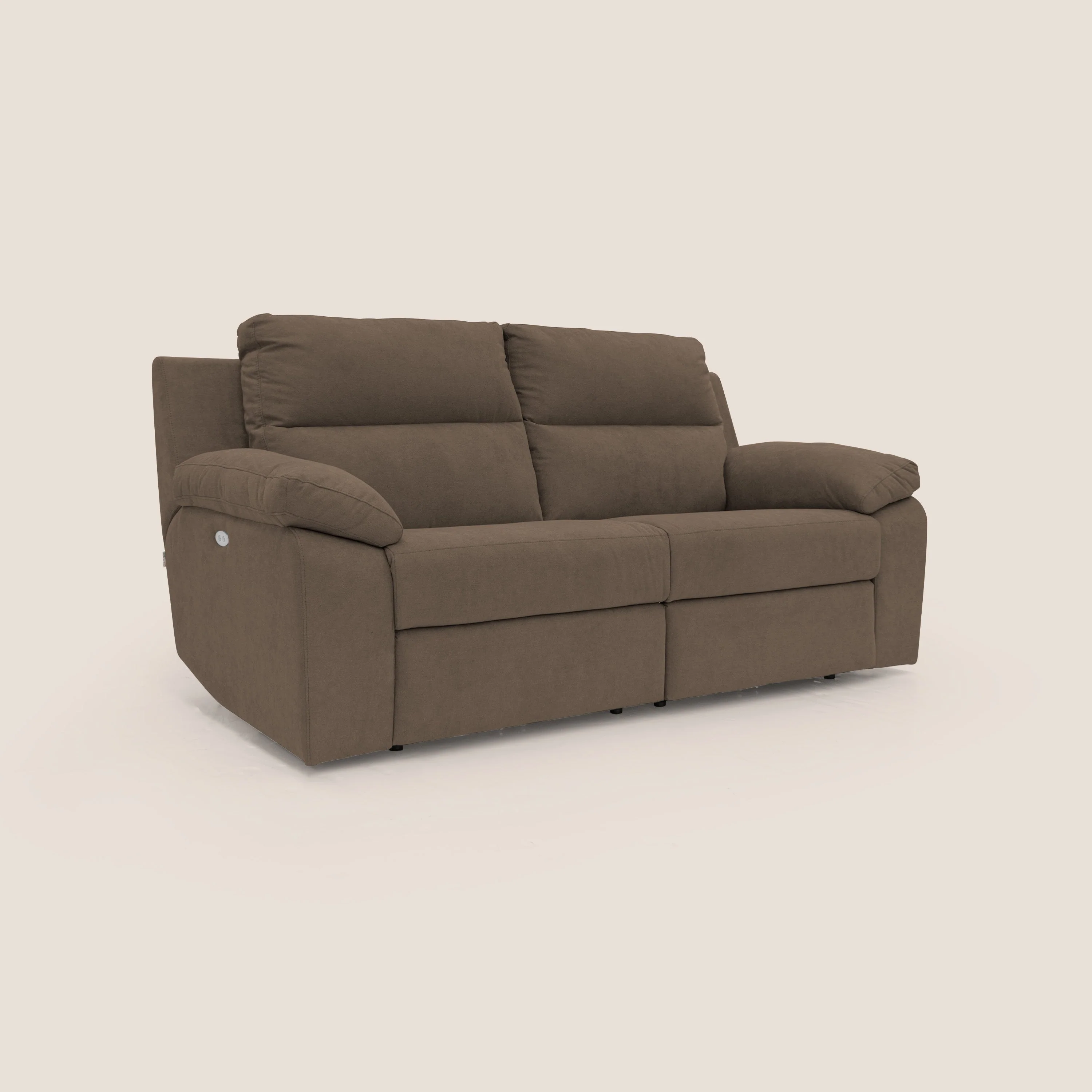 Romeo Canapé avec relax électrique en tissu doux imperméable T02 marron - Image 3