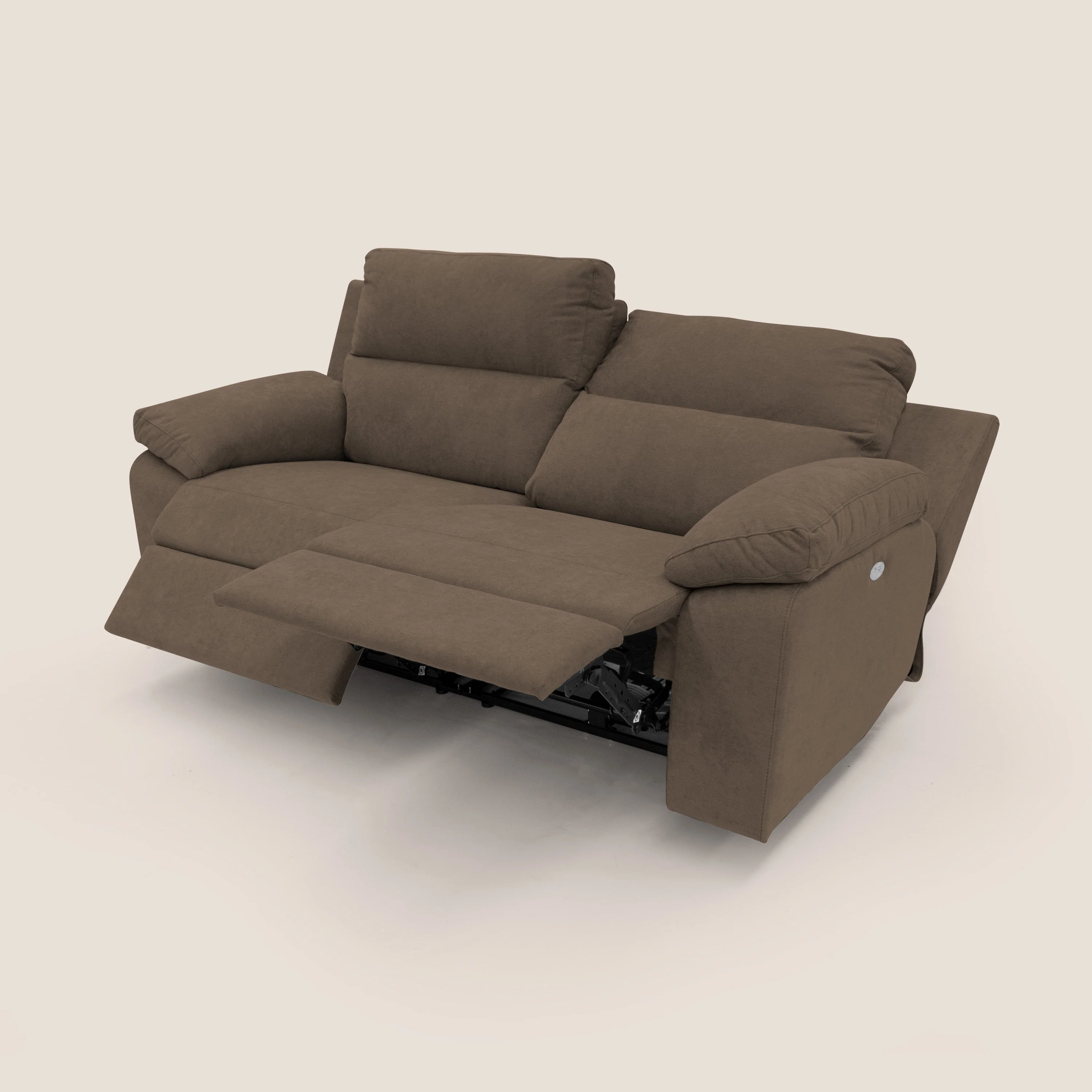 Romeo Canapé avec relax électrique en tissu doux imperméable T02 marron - Image 5
